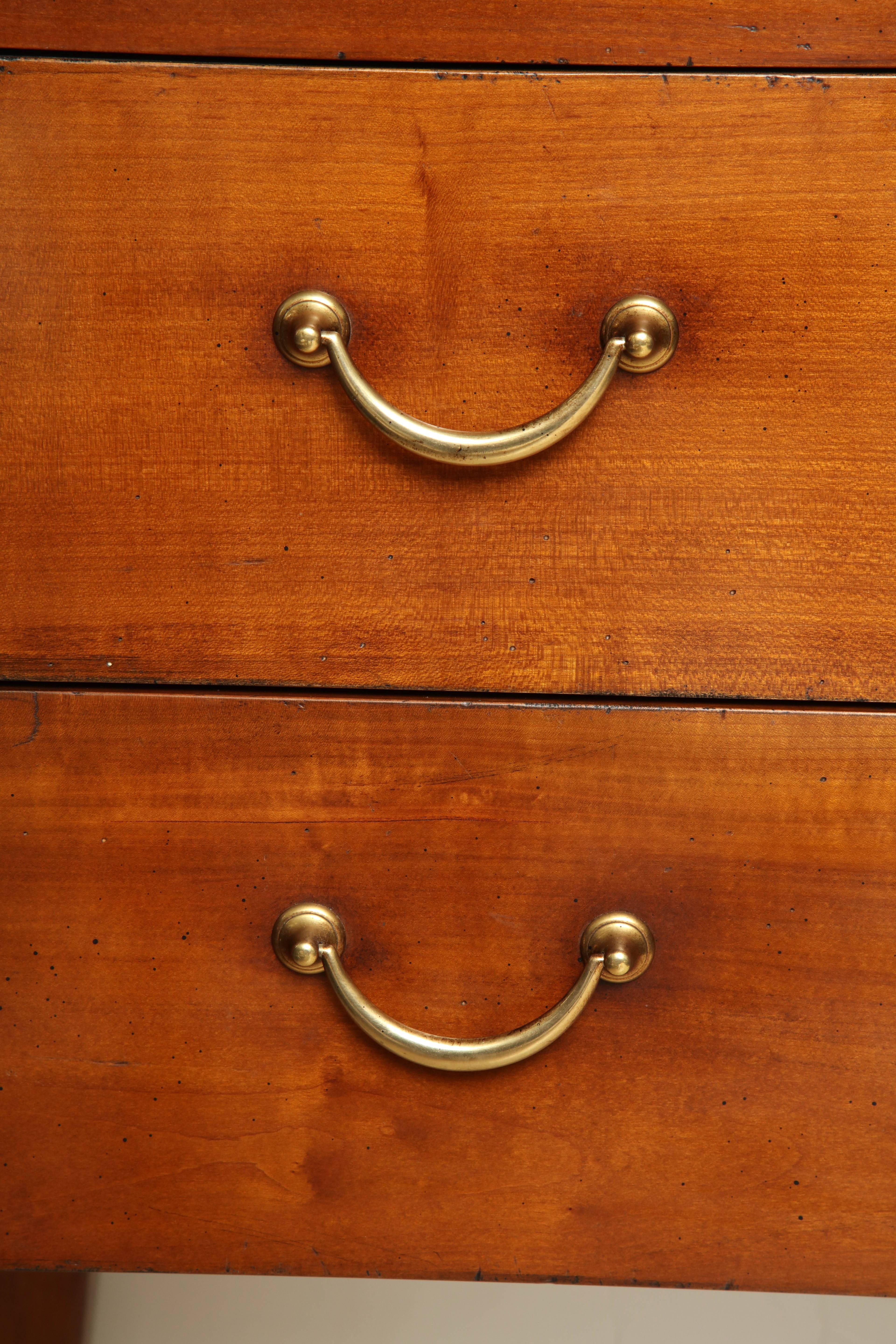 Two-Drawer French Mahogany Commode with Brass Pulls, circa 1950 1