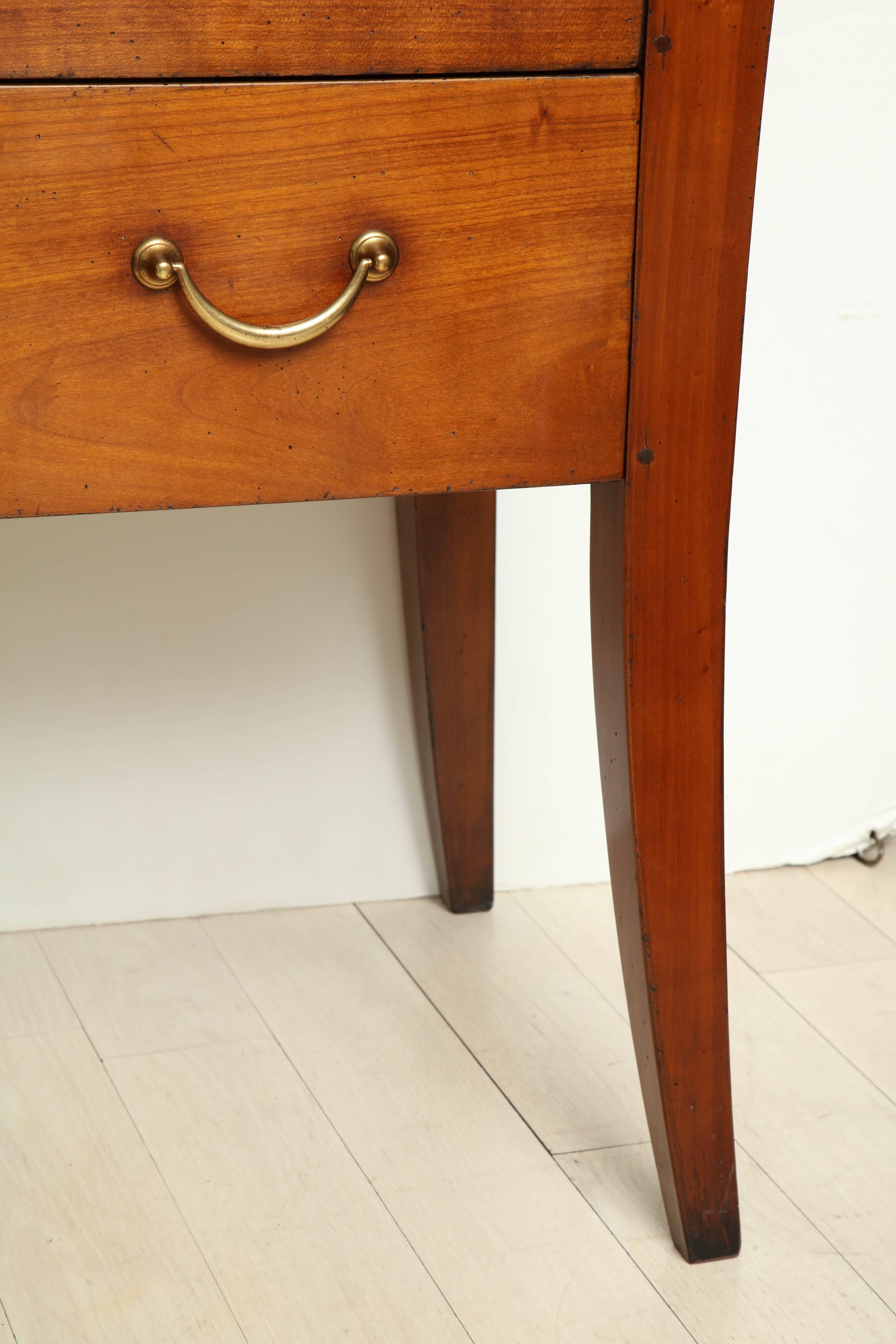 Two-Drawer French Mahogany Commode with Brass Pulls, circa 1950 3