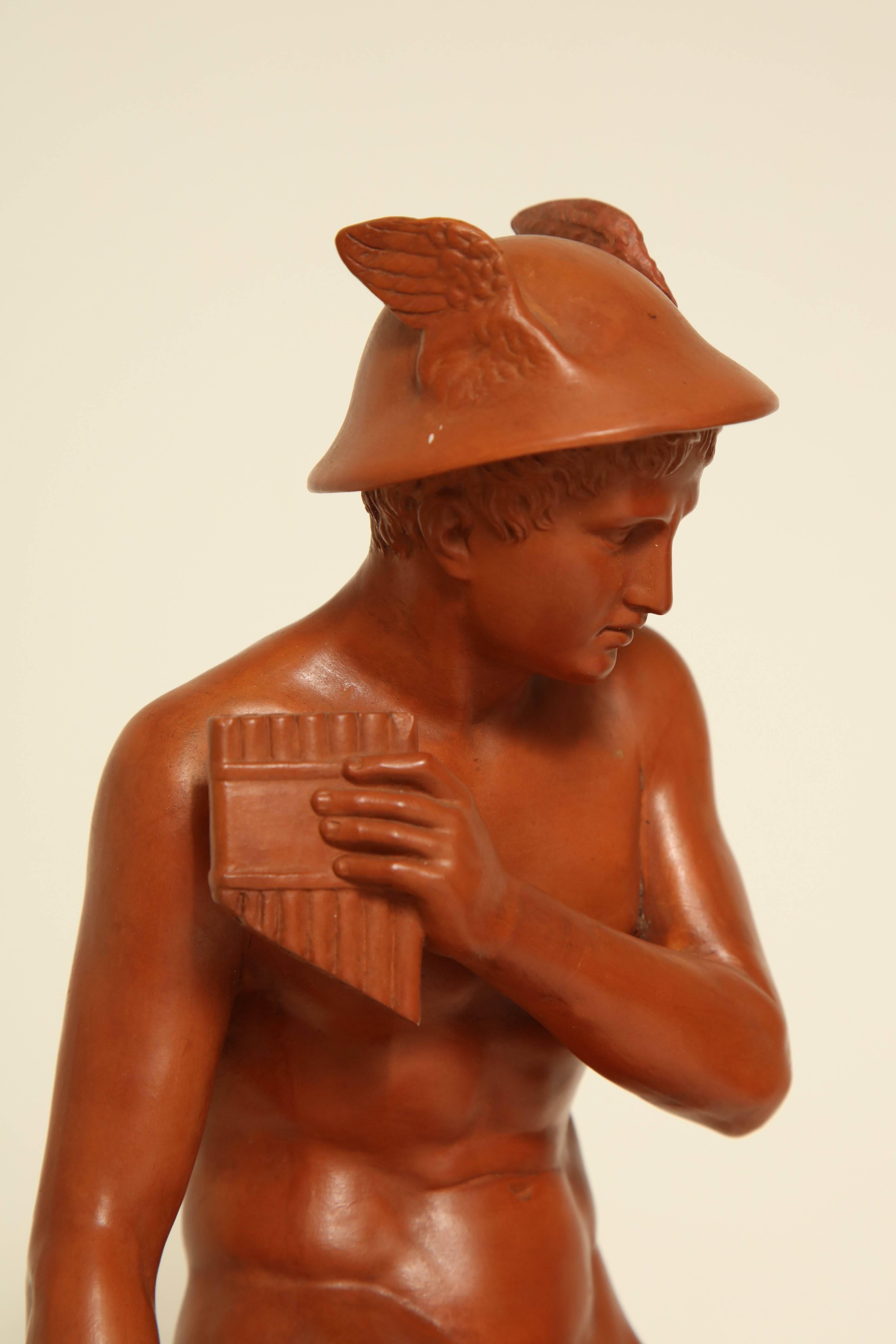 Late 19th Century Terra Cotta of Seated Mercury For Sale 2