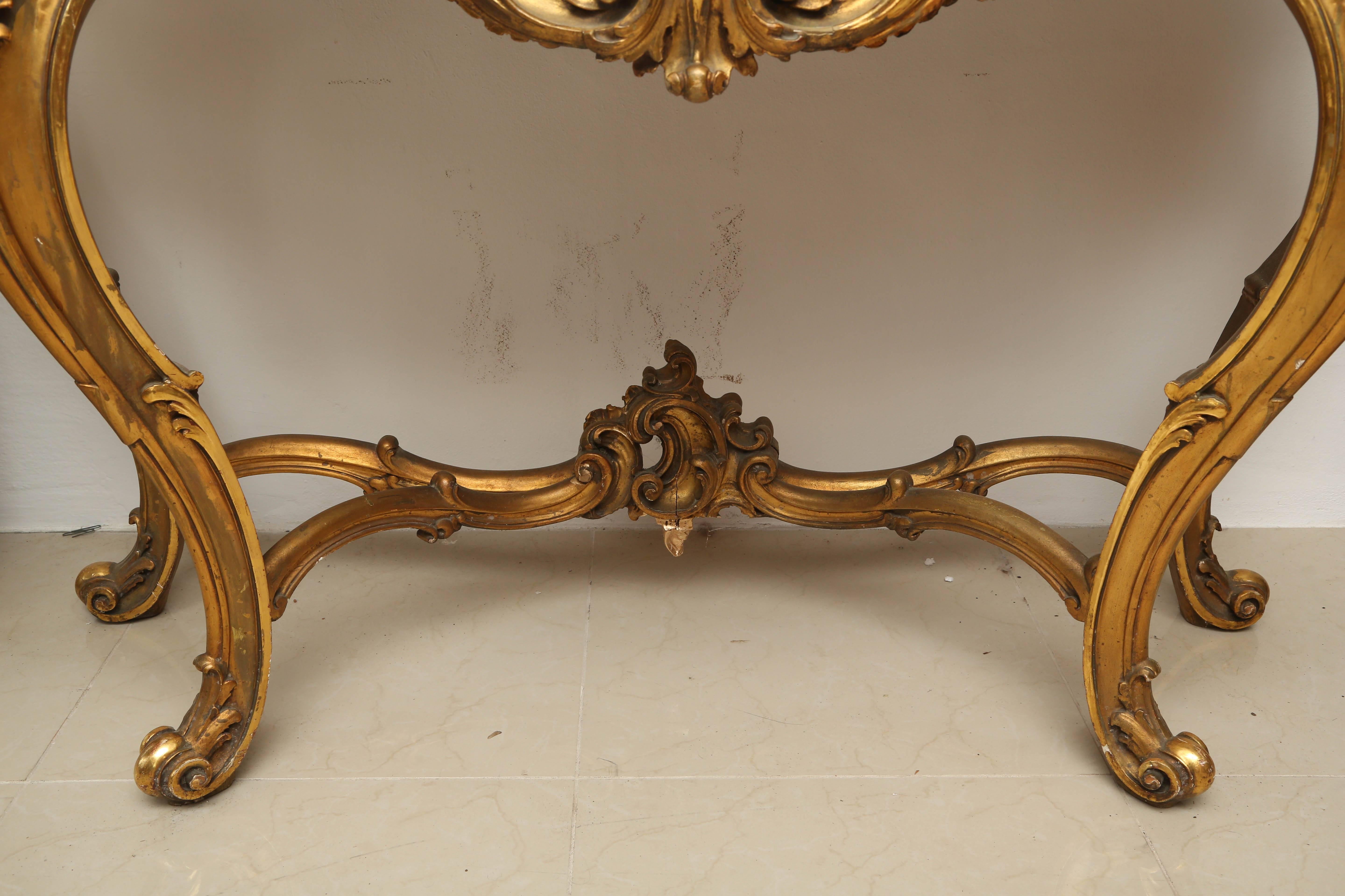 Superb French 19th Century Gilt Console and Mirror 2