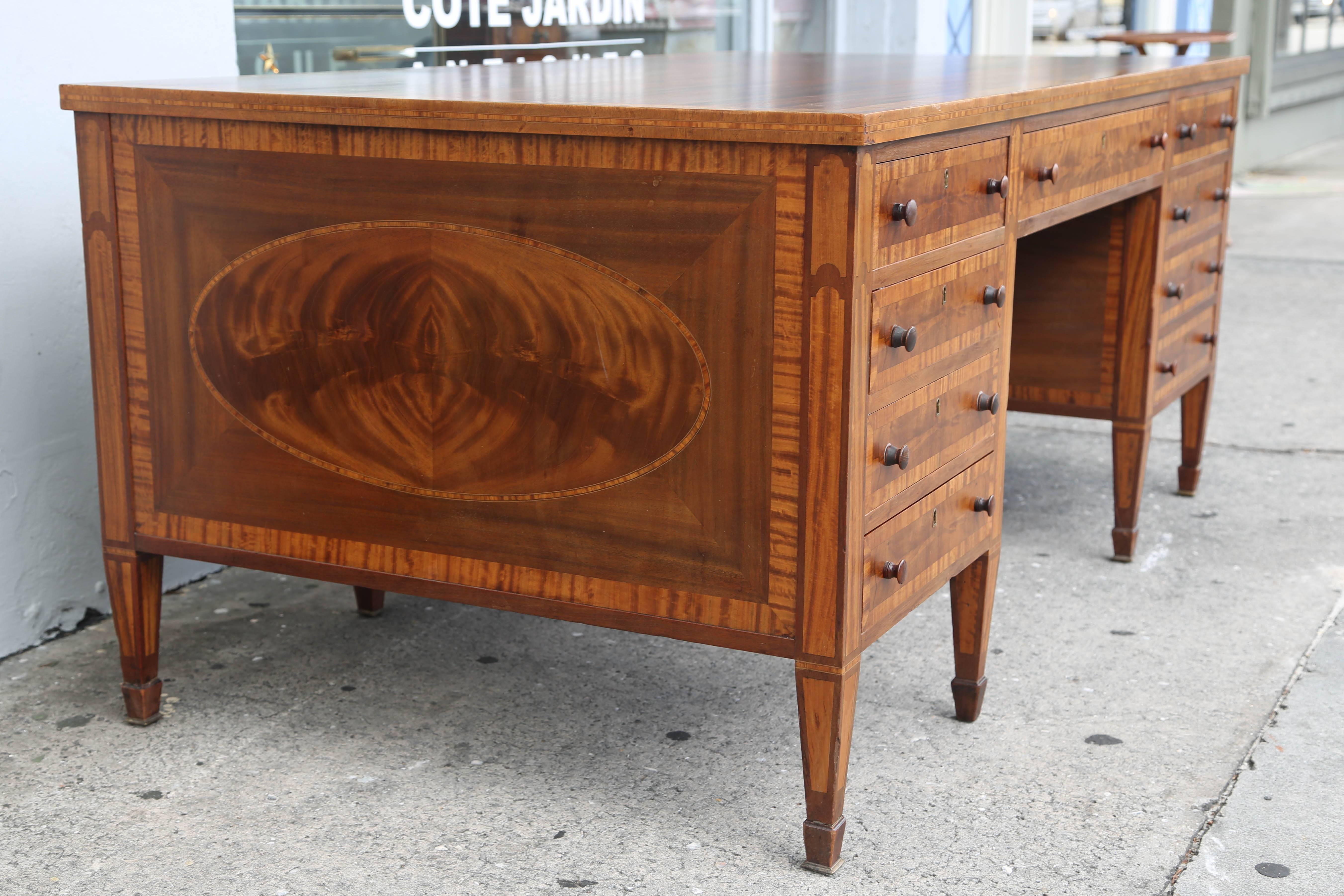 20th Century Large Early 1900s L.Kreiss Partner Desk with Nine Drawers