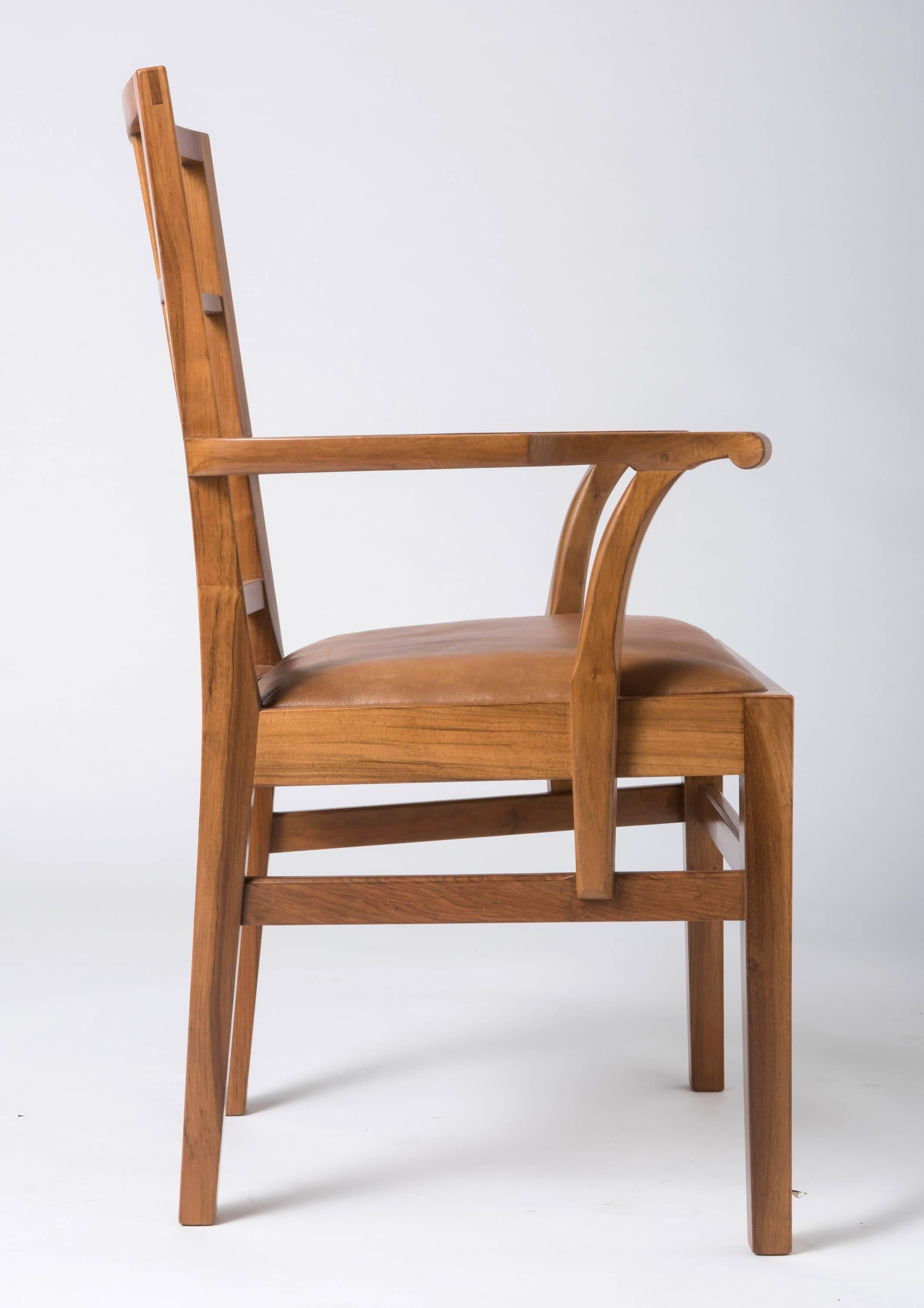 British  Edward Barnsley set of eight walnut dining chairs, England circa 1947