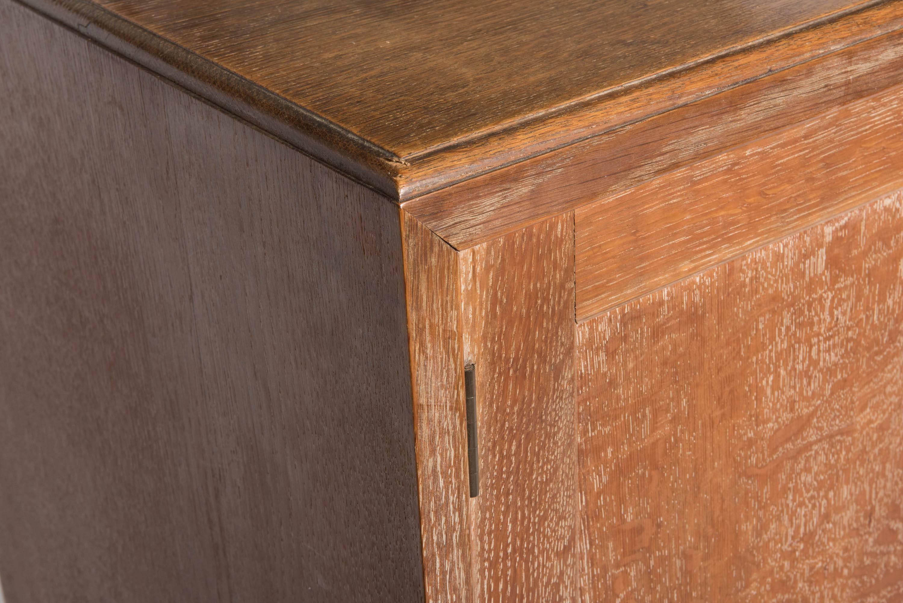 Heals of London limed oak tallboy, England circa 1920 For Sale 1