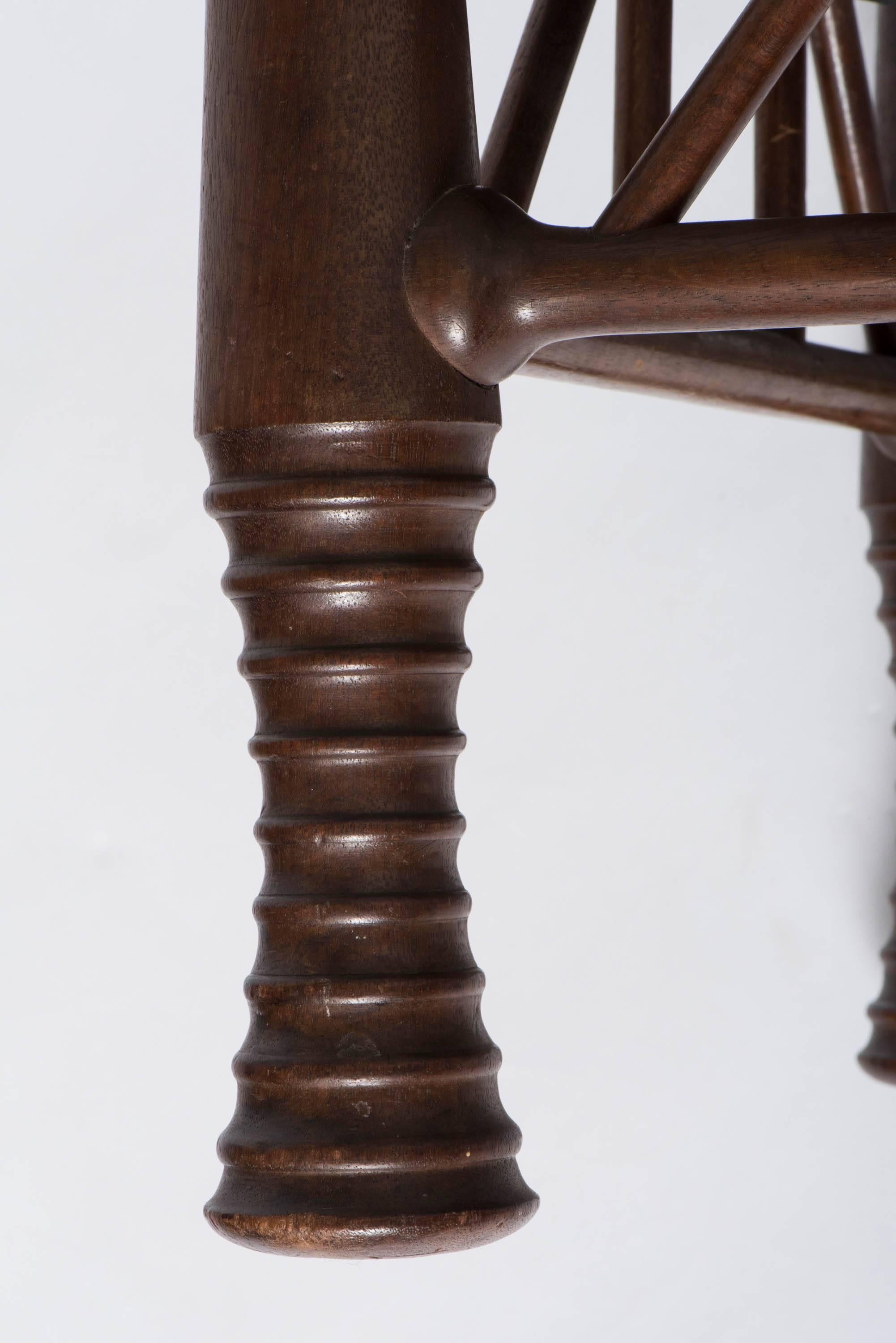 Liberty and Co mahogany Thebes stool, London circa 1900 In Excellent Condition In Macclesfield, Cheshire