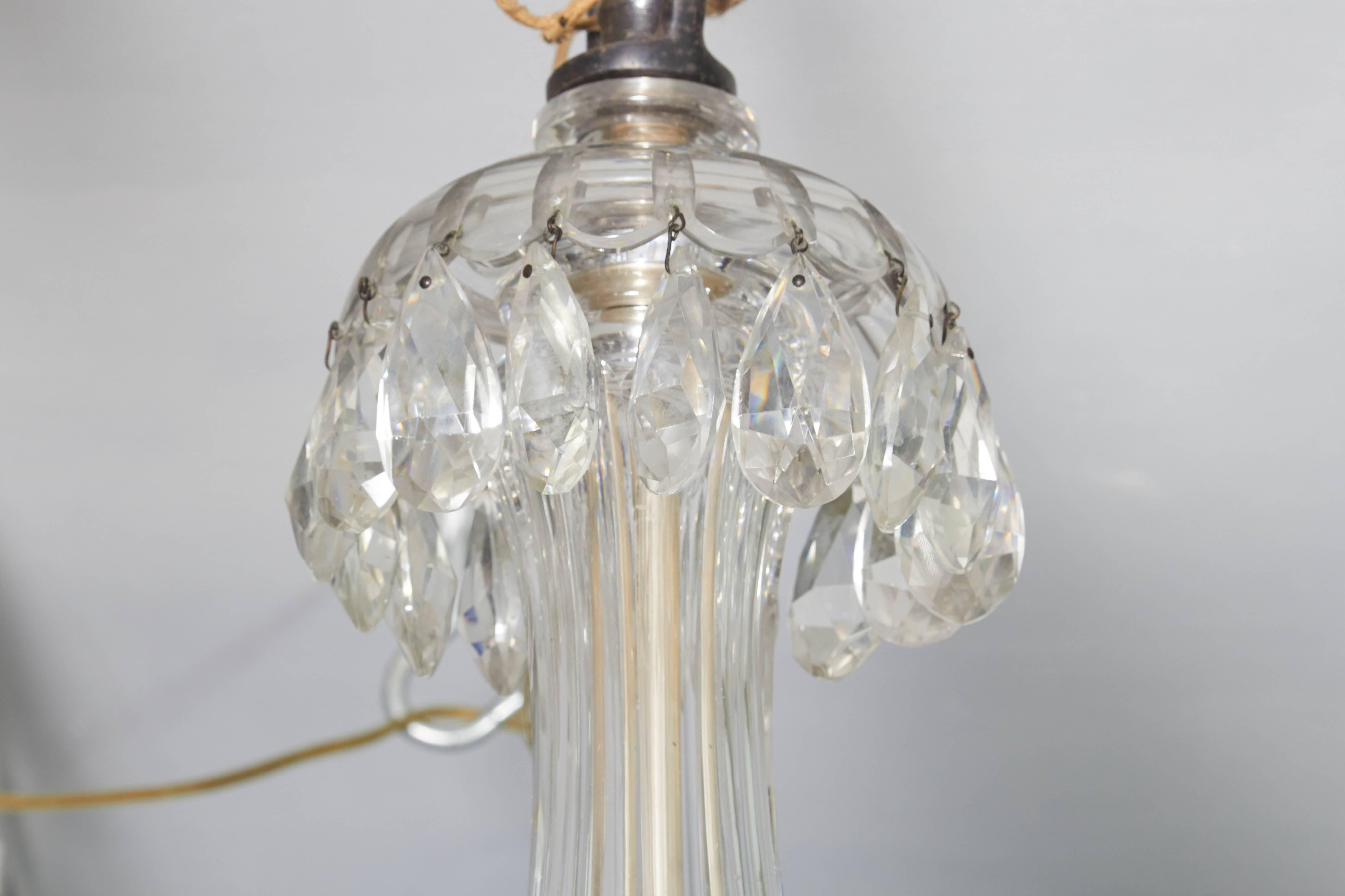 An Exceptional French Art Deco Molded and Cut-Crystal Six-Light Chandelier 1