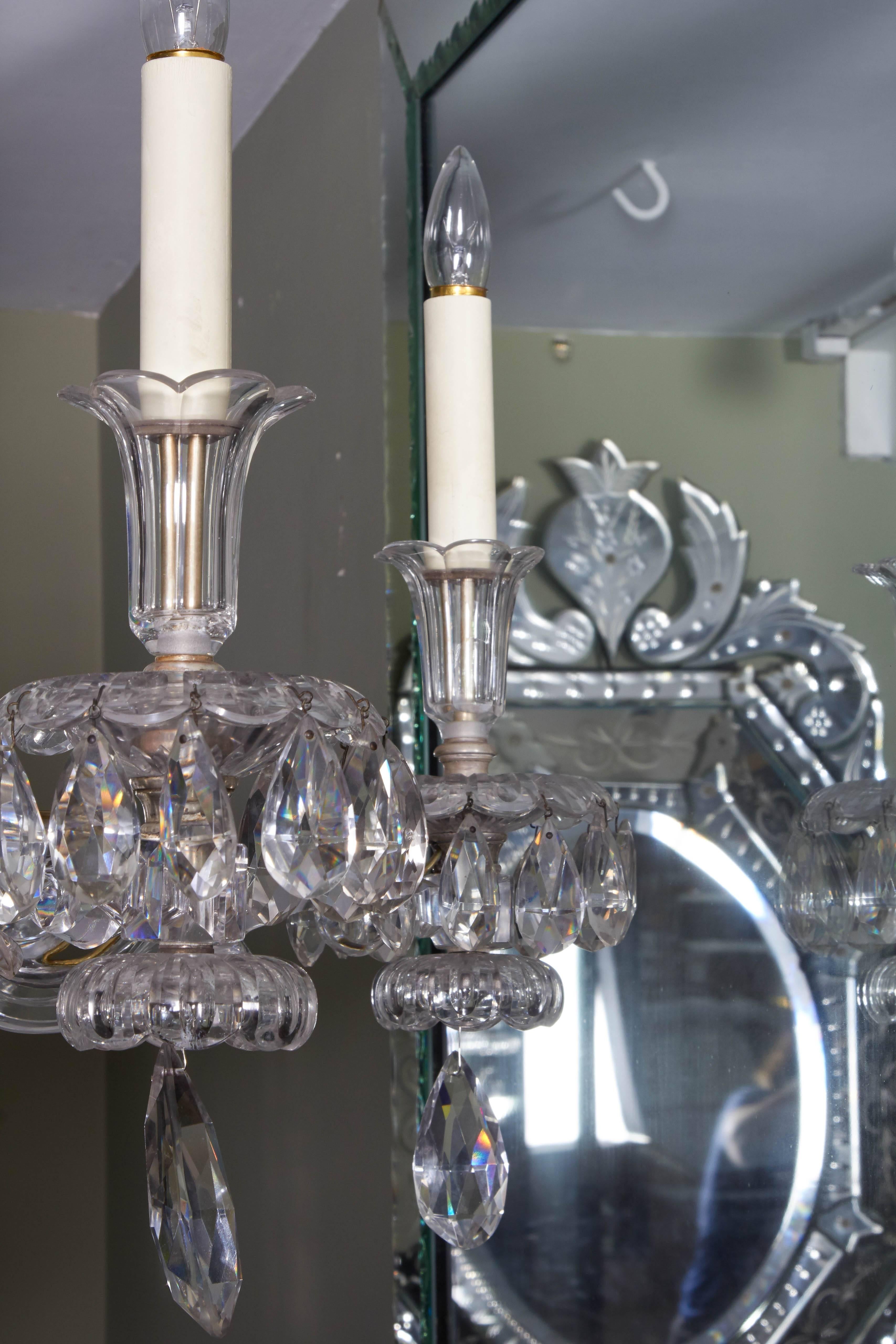 An Exceptional French Art Deco Molded and Cut-Crystal Six-Light Chandelier 4