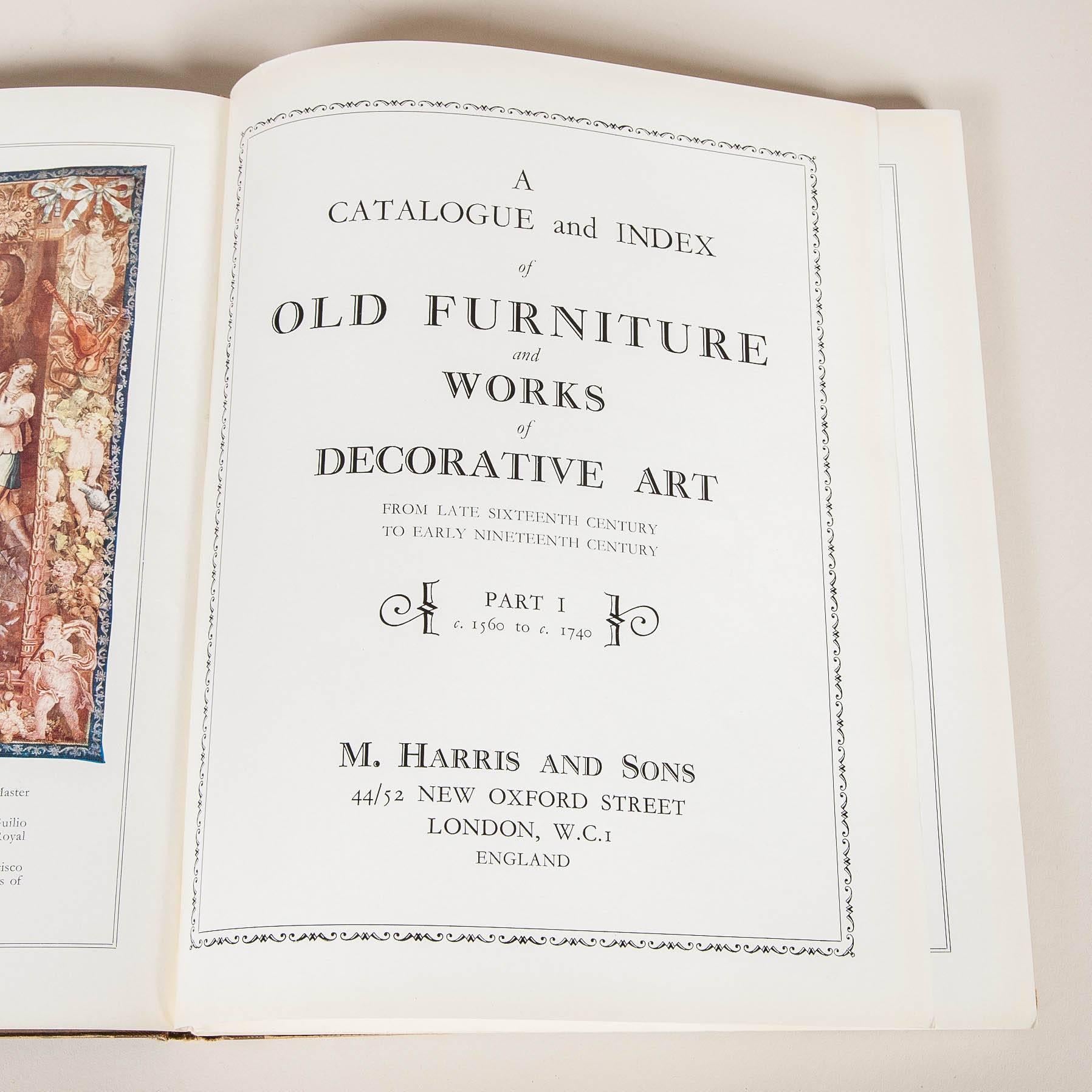 Milieu du XXe siècle Catalogue et index de meubles anciens de Moss Harris & Sons en trois volumes en vente