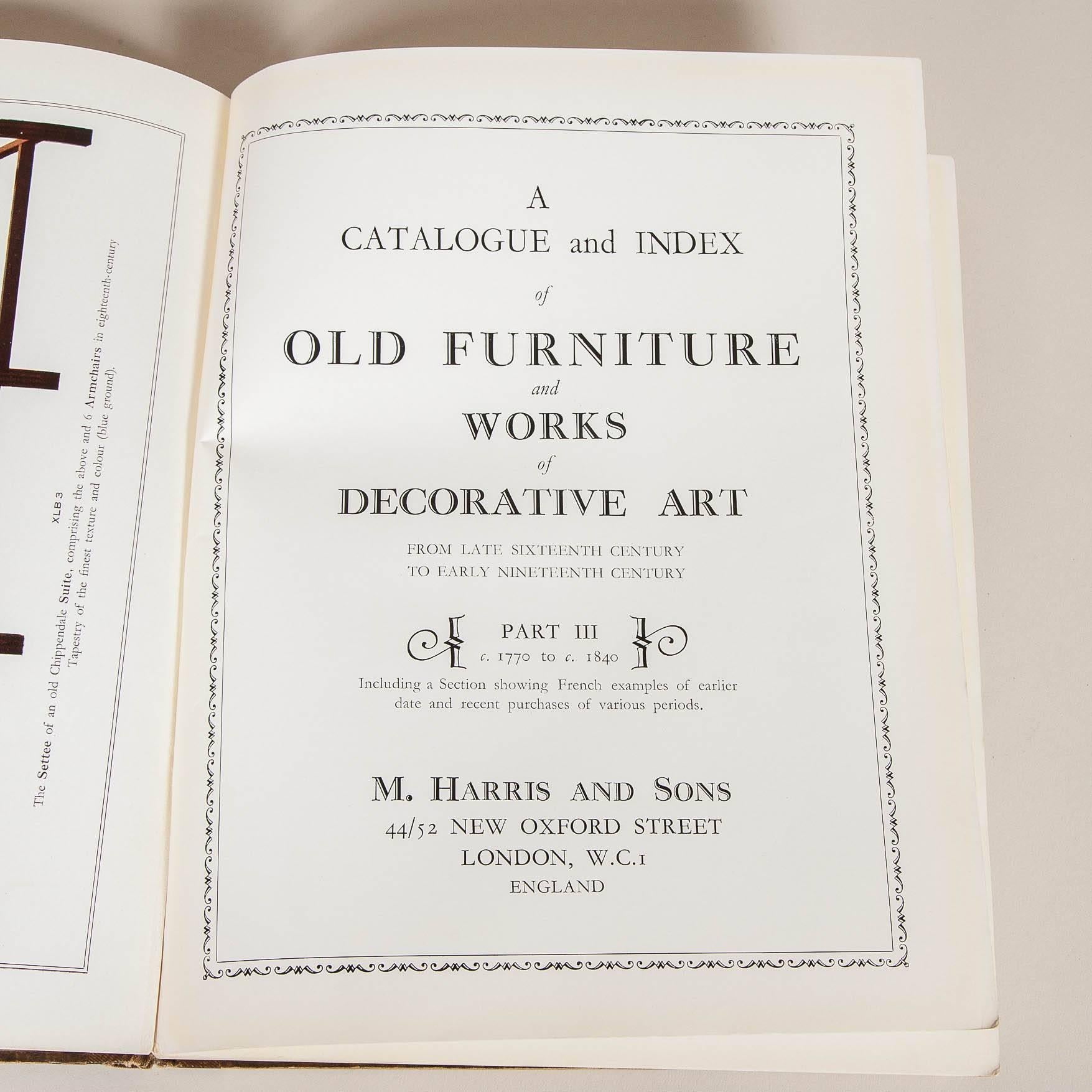 Mid-20th Century Moss Harris & Sons Catalogue and Index of Old Furniture in Three Volumes For Sale