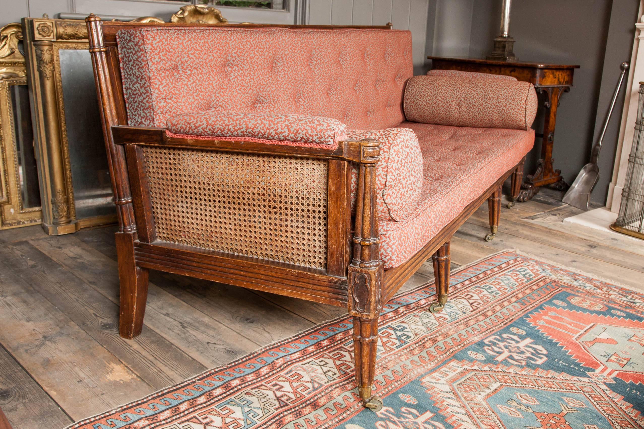 Regency Gothic Caned Oak Sofa Attributed to James Wyatt In Excellent Condition In London, GB