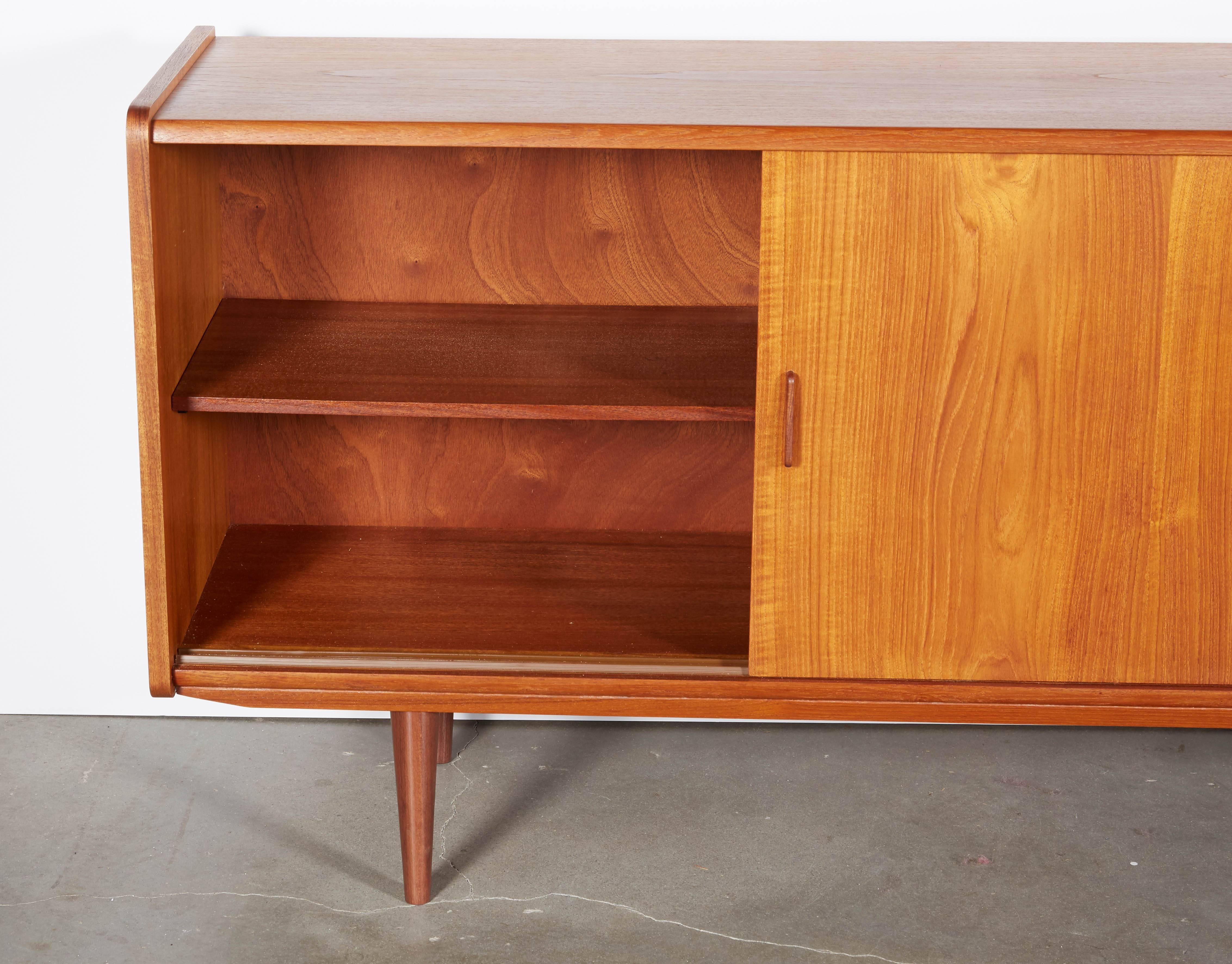 Oiled Danish Modern Teak Sideboard For Sale