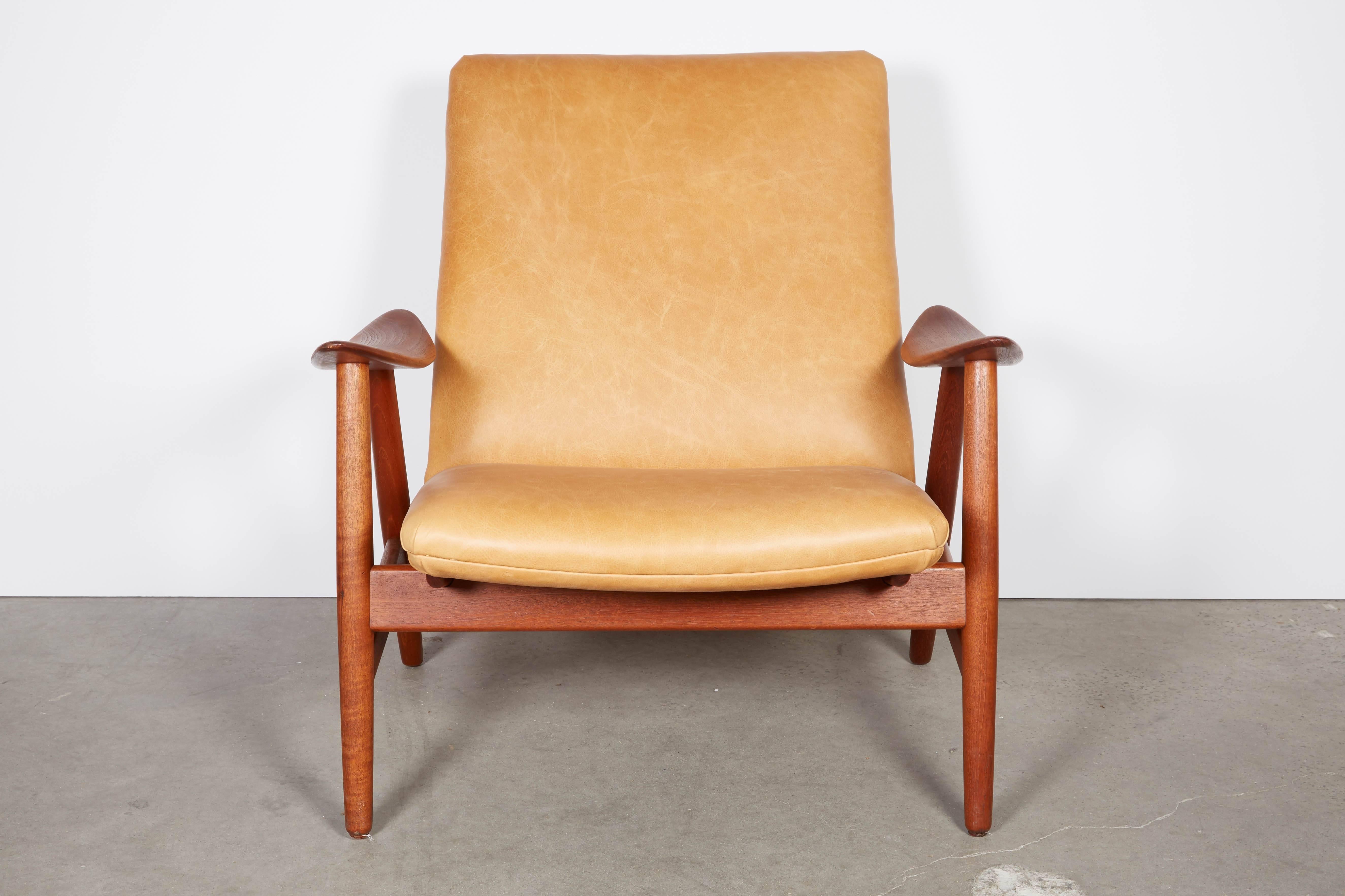 Danish Teak Club Chair by Illum Wikkelso For Sale