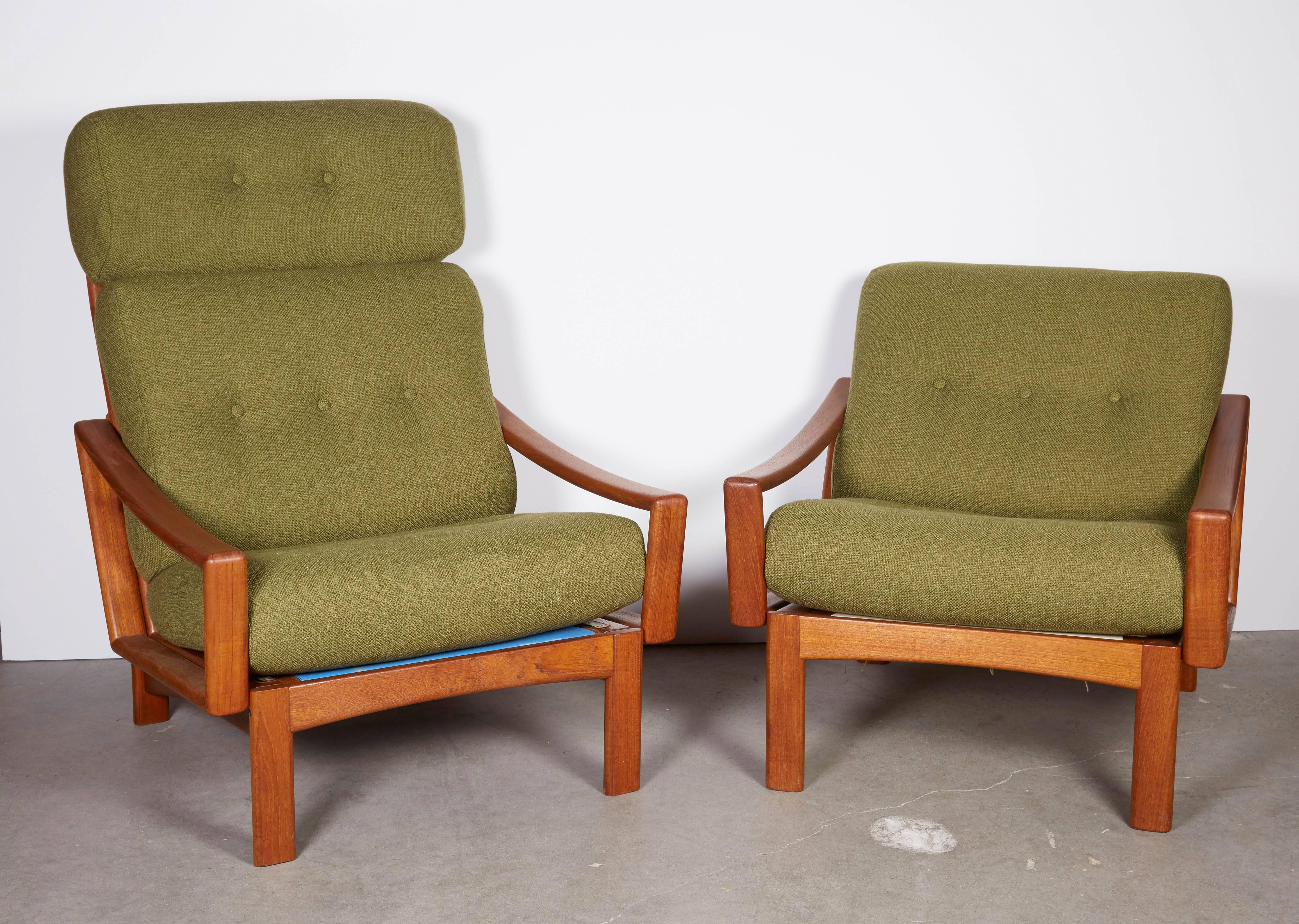 Danish 1960s Teak High Back Chair

This Modern lounge chair is in excellent condition. The cushions are this amazing shape that gives the best lumbar support I've ever experience. Newly upholstered, or send in your fabric you would like to see it