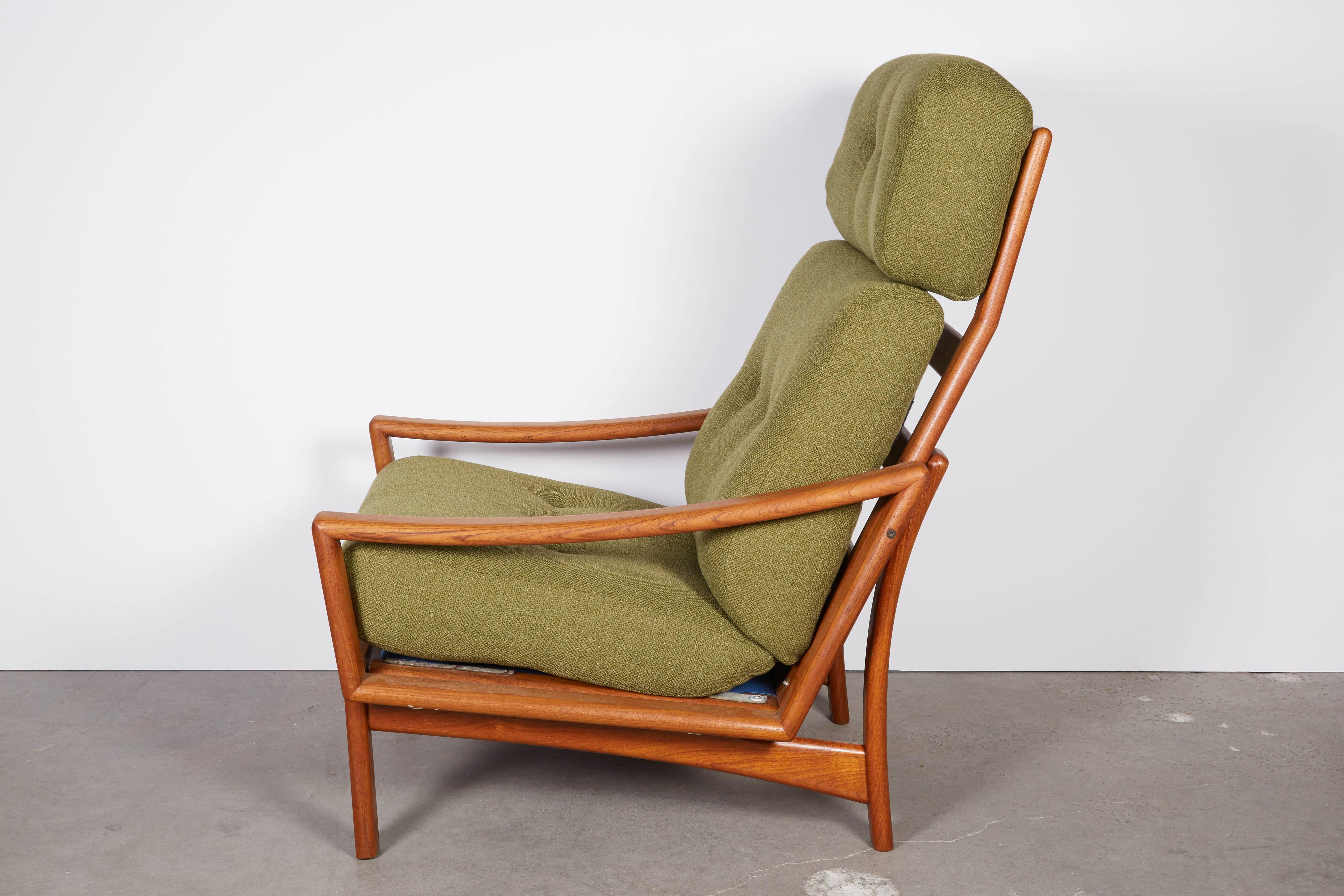 Cotton Danish Teak Club Chair