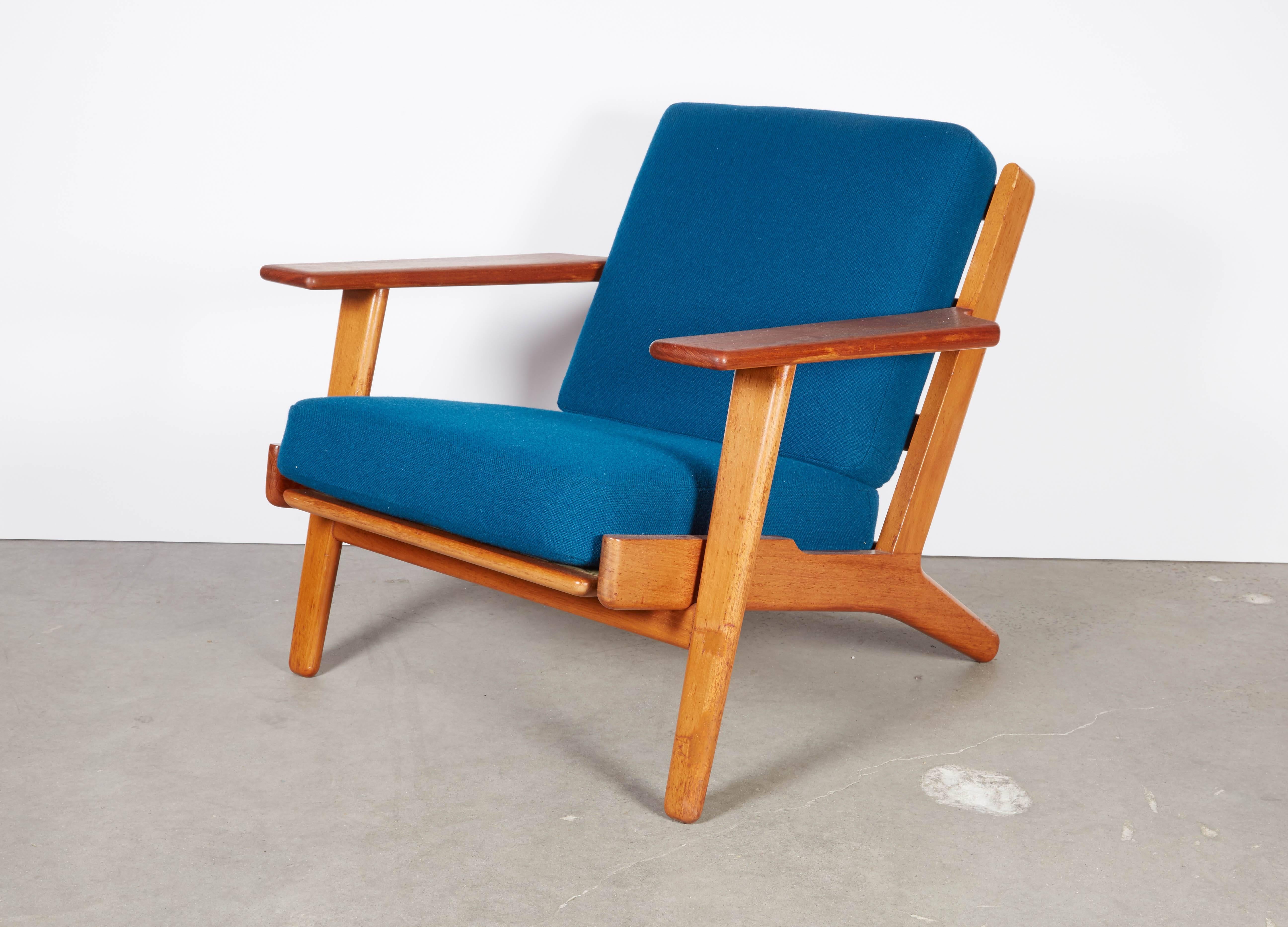 Scandinavian Modern Mid Century Wegner Easy Chair, GE 290 Oak Getama