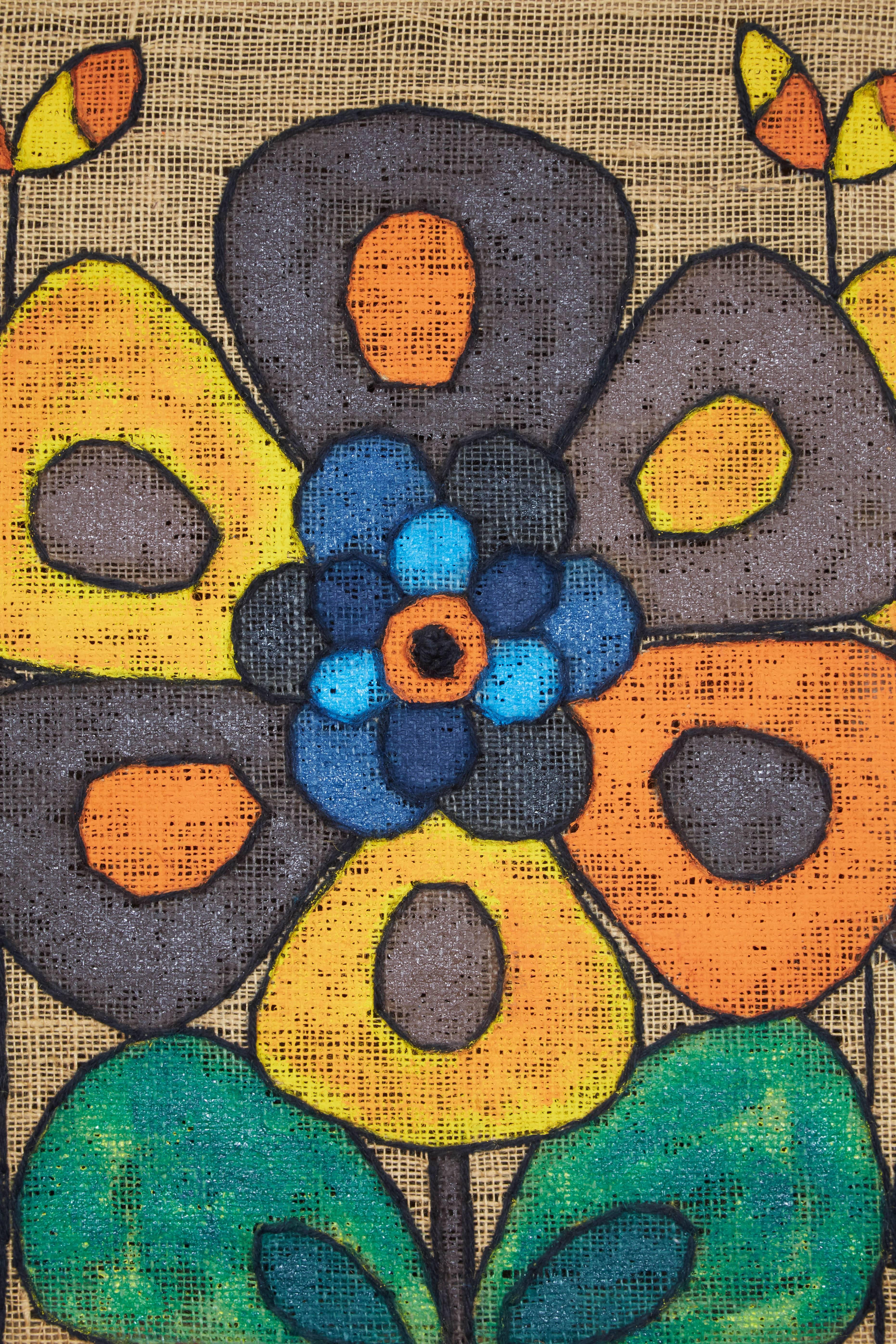 Vintage 1960s Danish Wall Art Painting

This mid century flower power oil painting on burlap has a wood frame, and is easy to hang. An awesome piece of Danish retro art. Ready for pick up delivery, or shipping anywhere in the world.