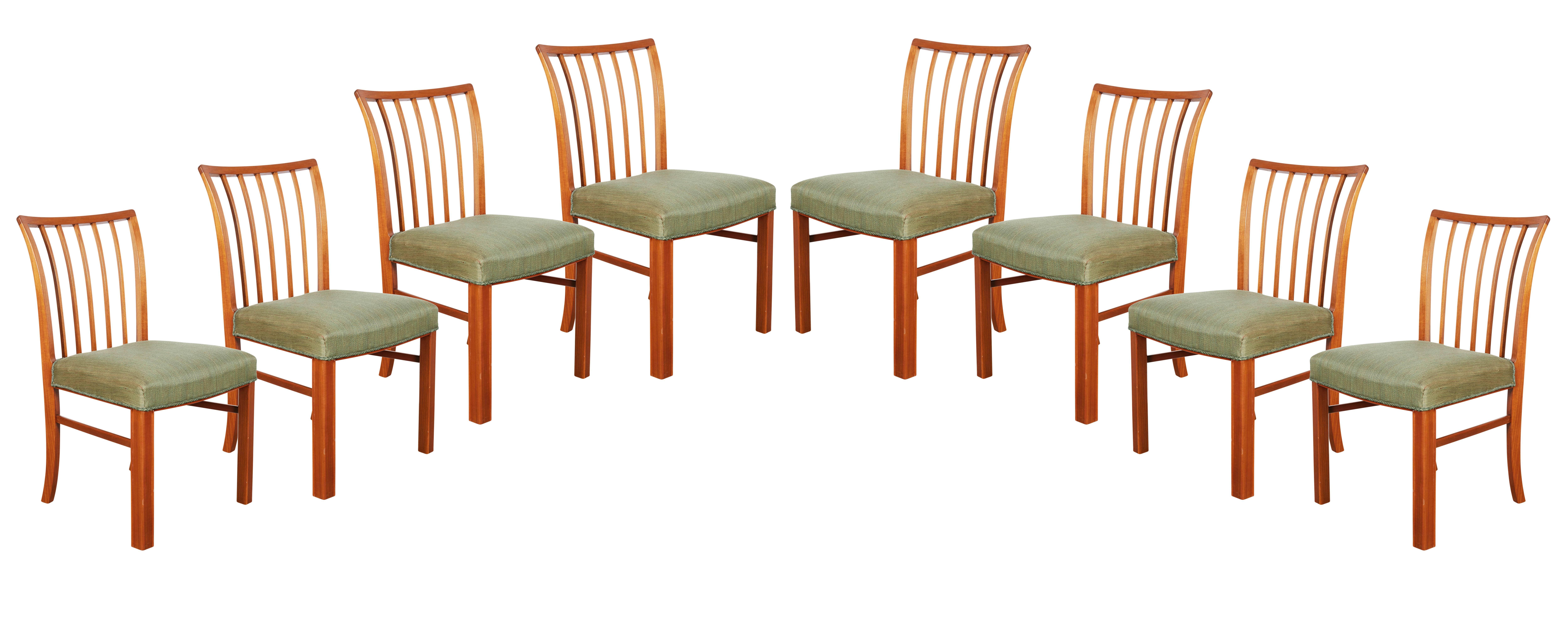 Mid Century Green Dining Chairs by Jacob Kjaer, set of 8 1
