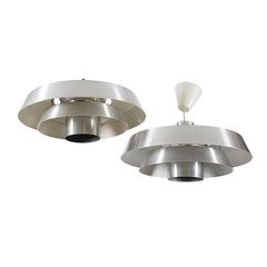 Danish Aluminum Pendent Lamp by Jo Hammerborg, Pair 9