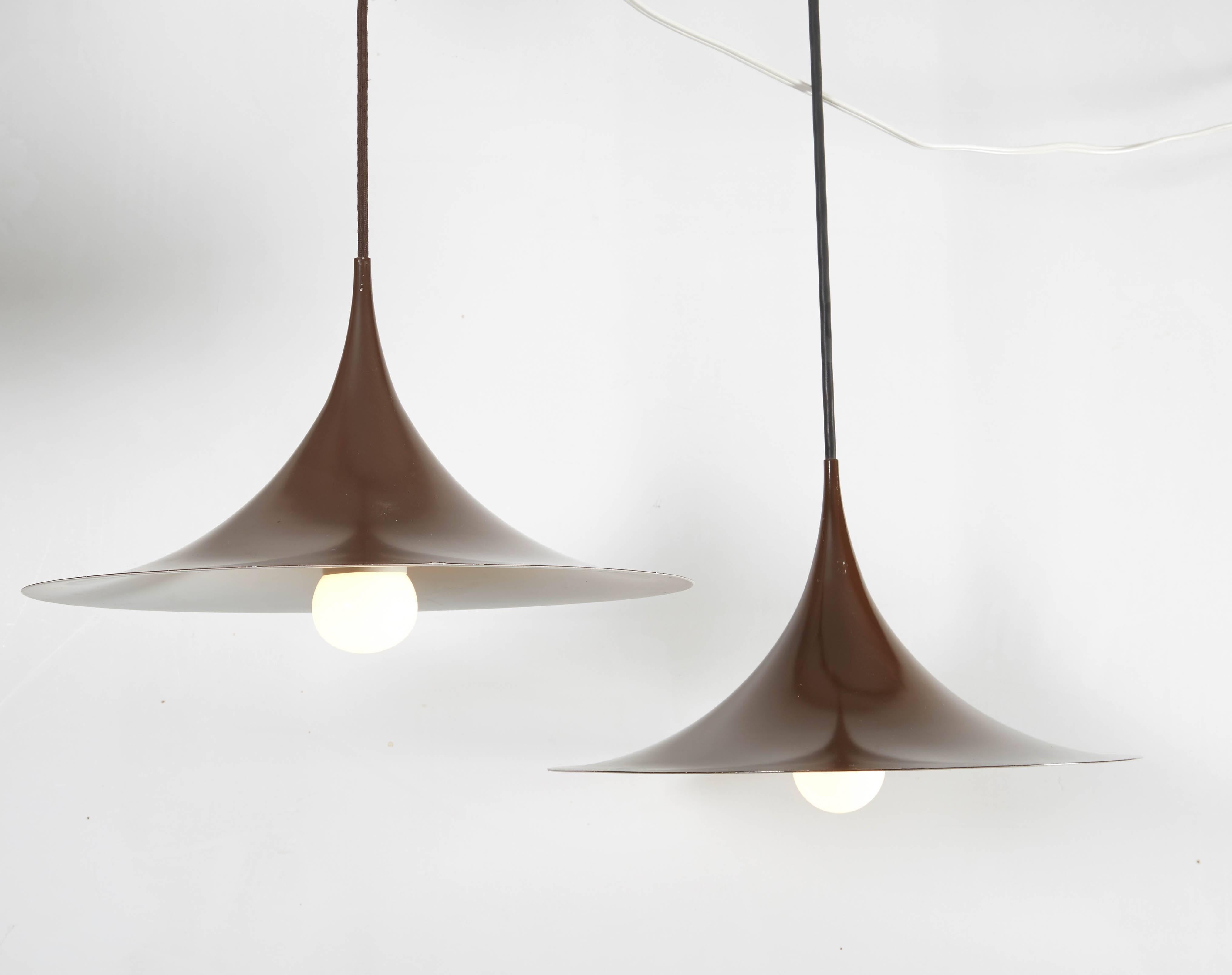 Scandinavian Modern Semi Pendant Lamps by Claus Bonderup & Thorsten Thorup, Pair