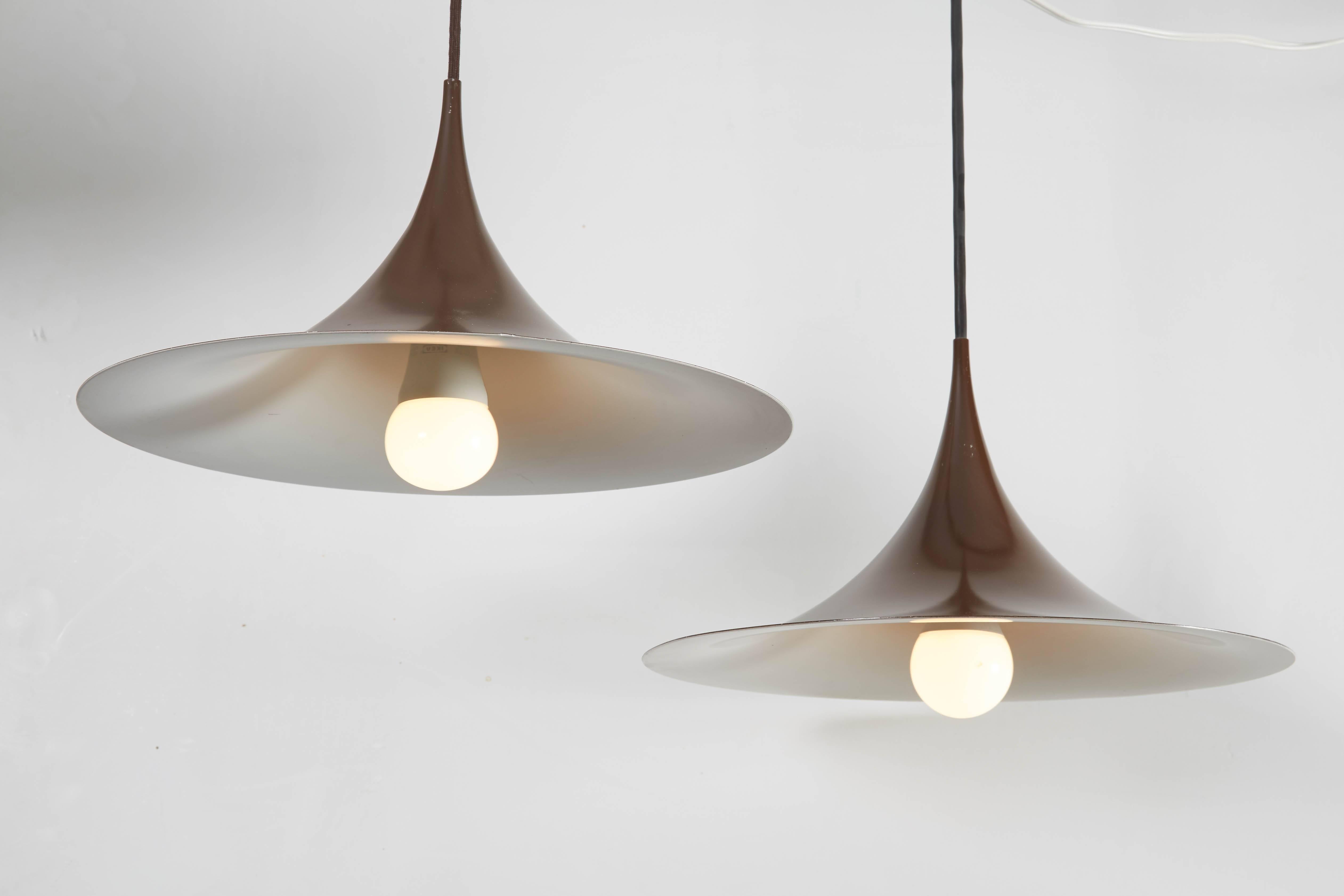 Danish Semi Pendant Lamps by Claus Bonderup & Thorsten Thorup, Pair
