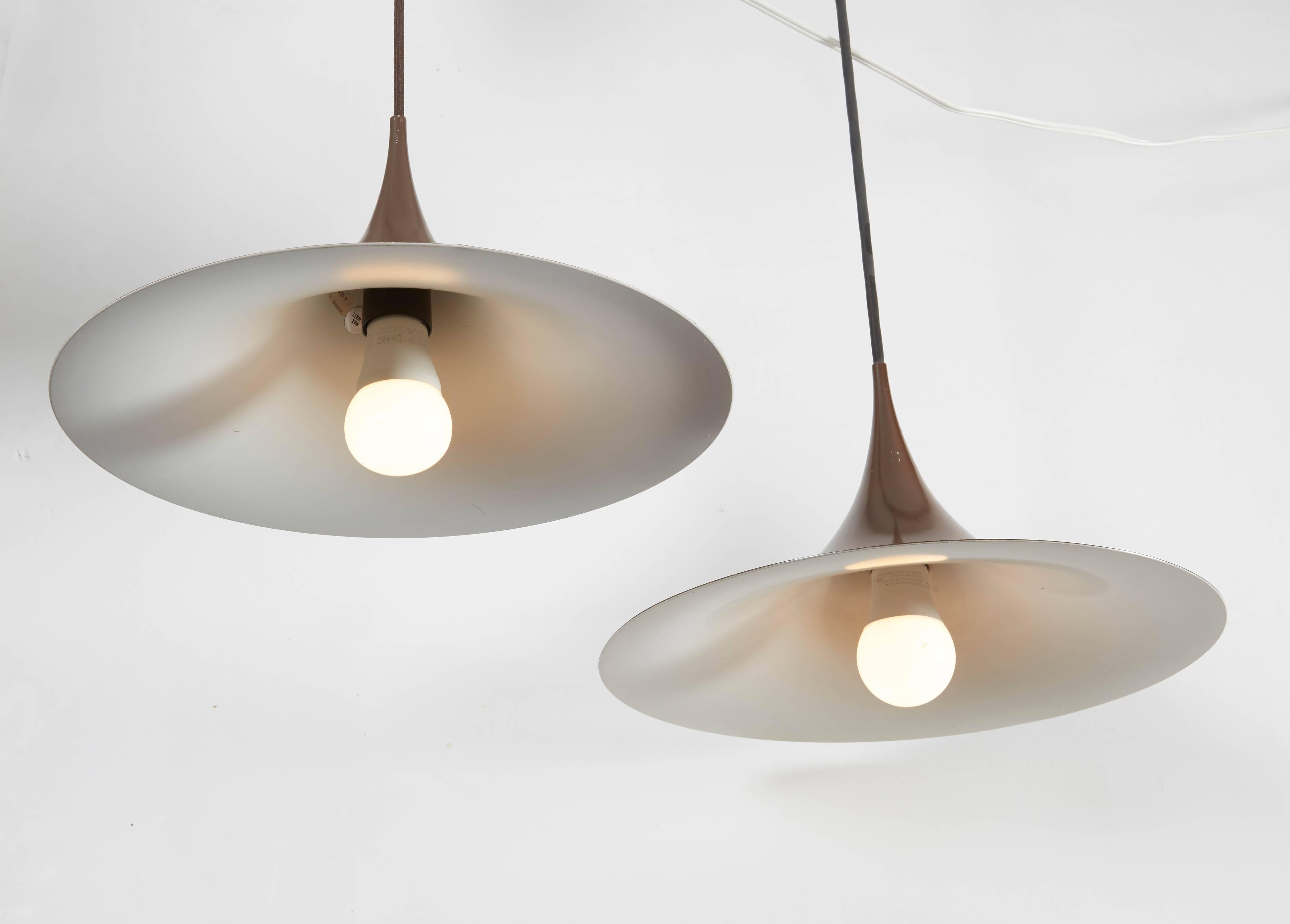 Painted Semi Pendant Lamps by Claus Bonderup & Thorsten Thorup, Pair