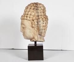 White Stone Head of Buddha, Chinese, Ming Dynasty, '1368-1644'