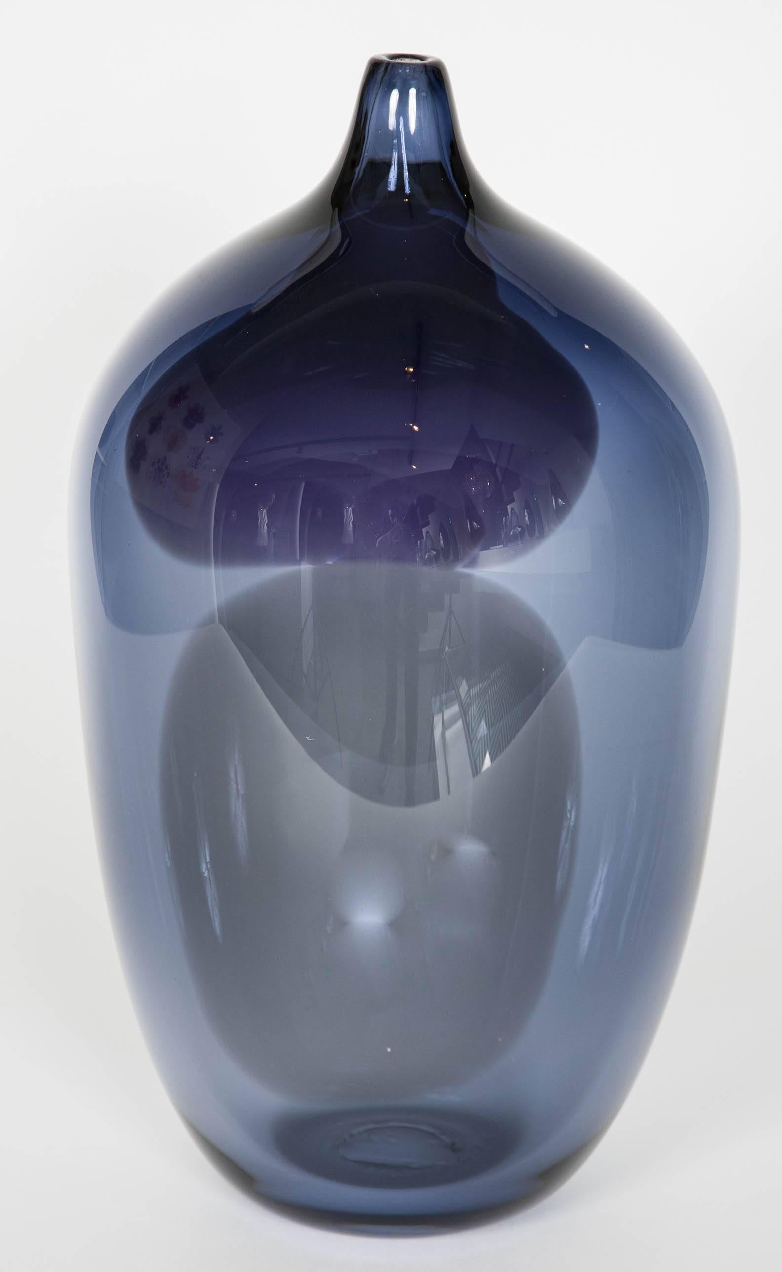 Organic Modern Melobesia, a steel blue, lilac, dove grey & white sculpture by Gunnel Sahlin
