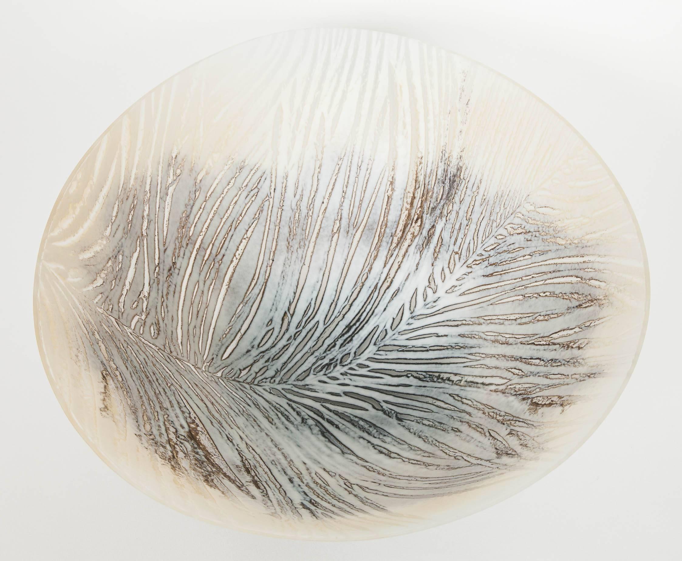 British Feather, a Unique Glass Bowl in natural tones & colours by Amanda Simmons
