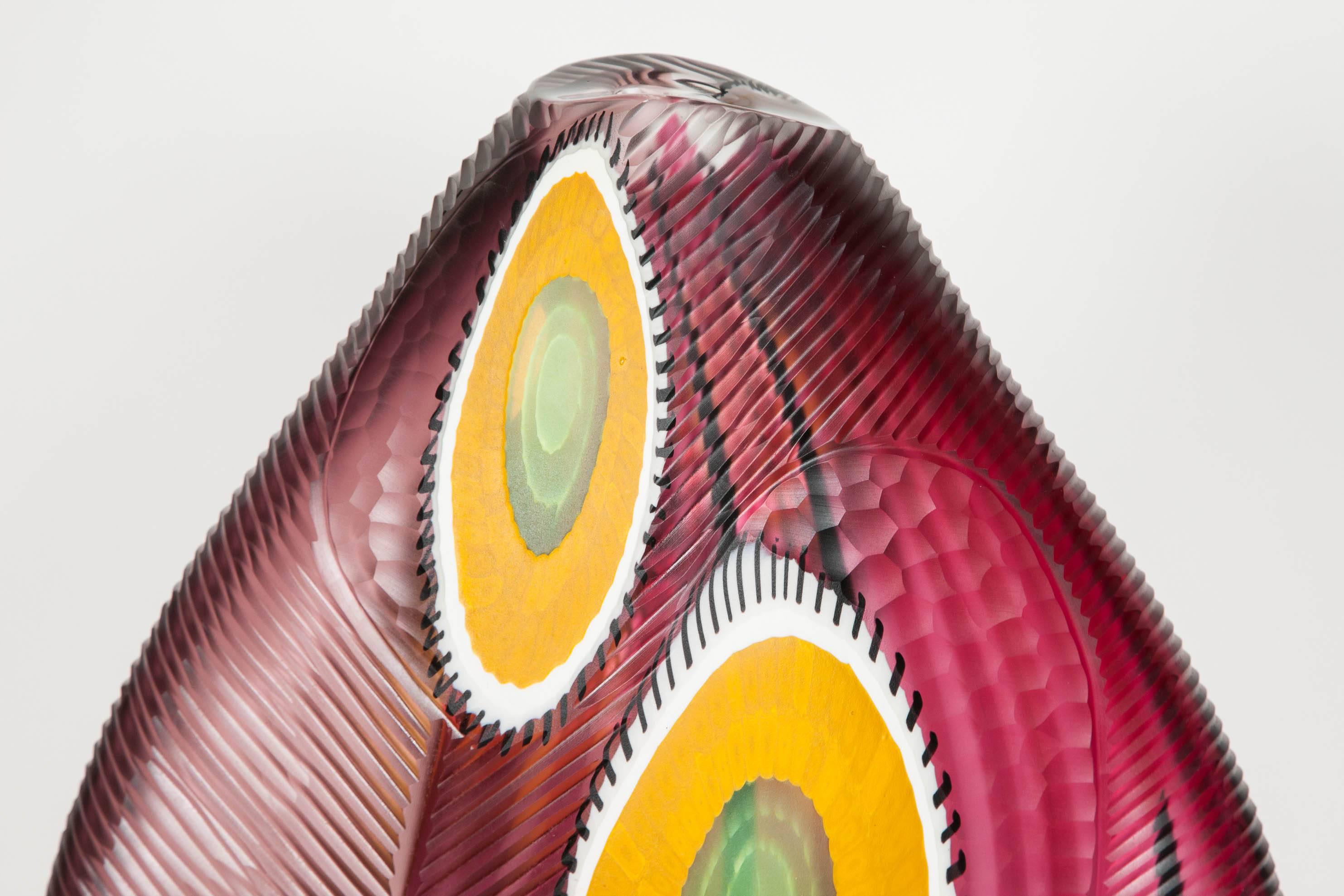 Eviva II is a contemporary handblown, sculpted and 'batutuo' cut glass vase and statement artwork by the Italian artists and brothers, Marco and Mattia Salvadore.

Mattia and Marco Salvadore began working alongside their father, Davide Salvadore, in