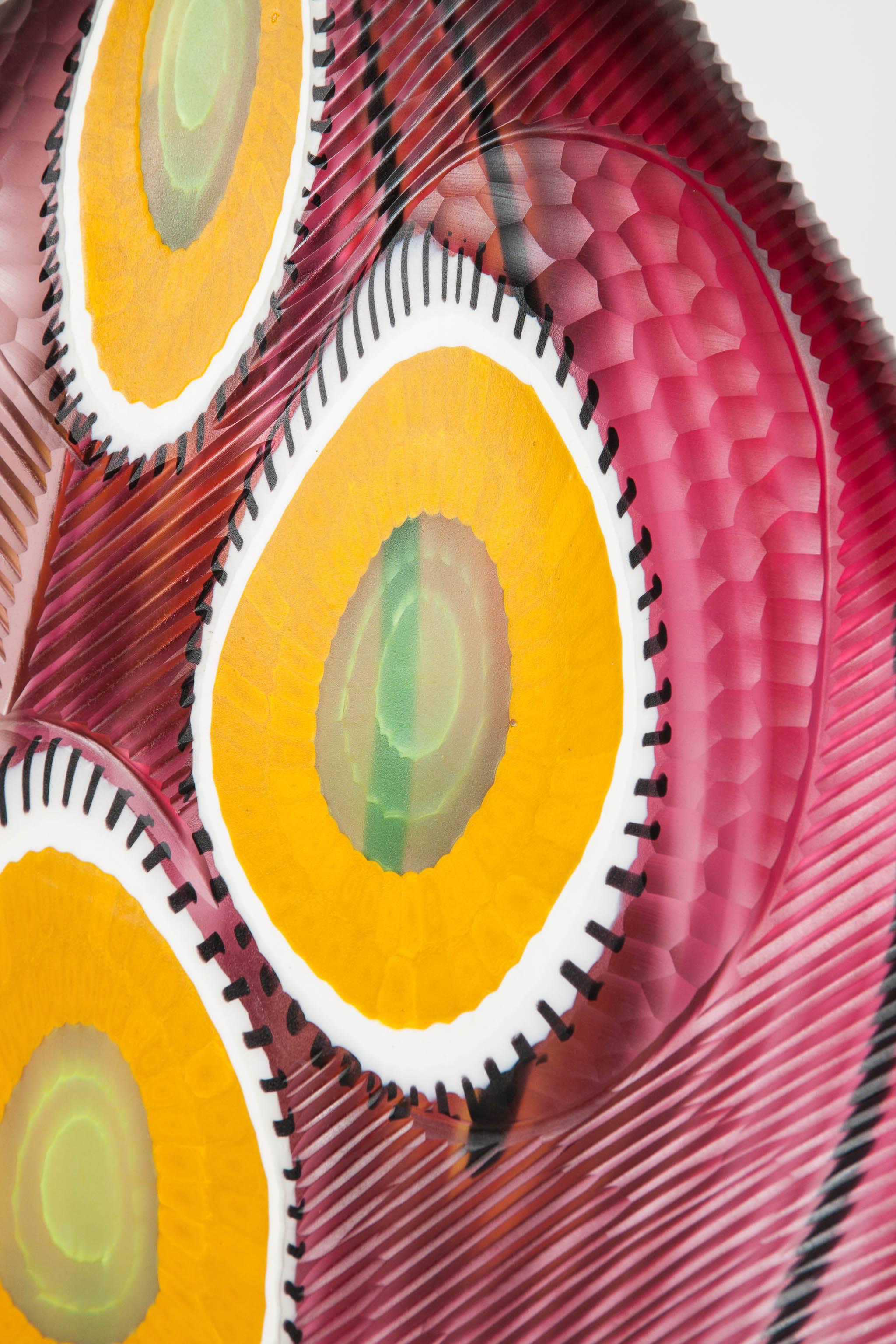 Evviva II, eine gemischtfarbige skulpturale Glasvase von Marco & Mattia Salvadore (Moderne) im Angebot