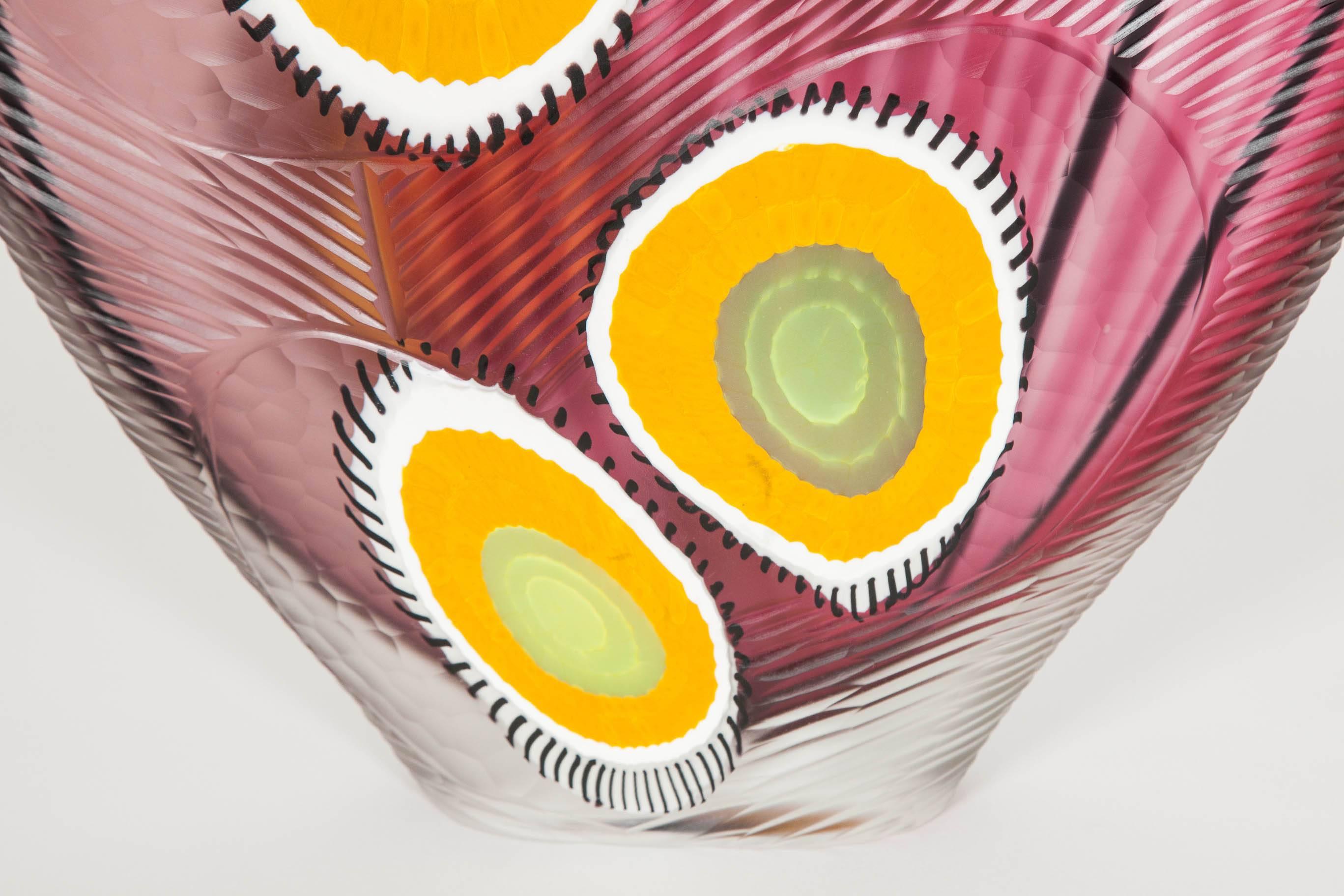 Fait main Vase Evviva II en verre sculptural aux couleurs mélangées de Marco & Mattia Salvadore en vente