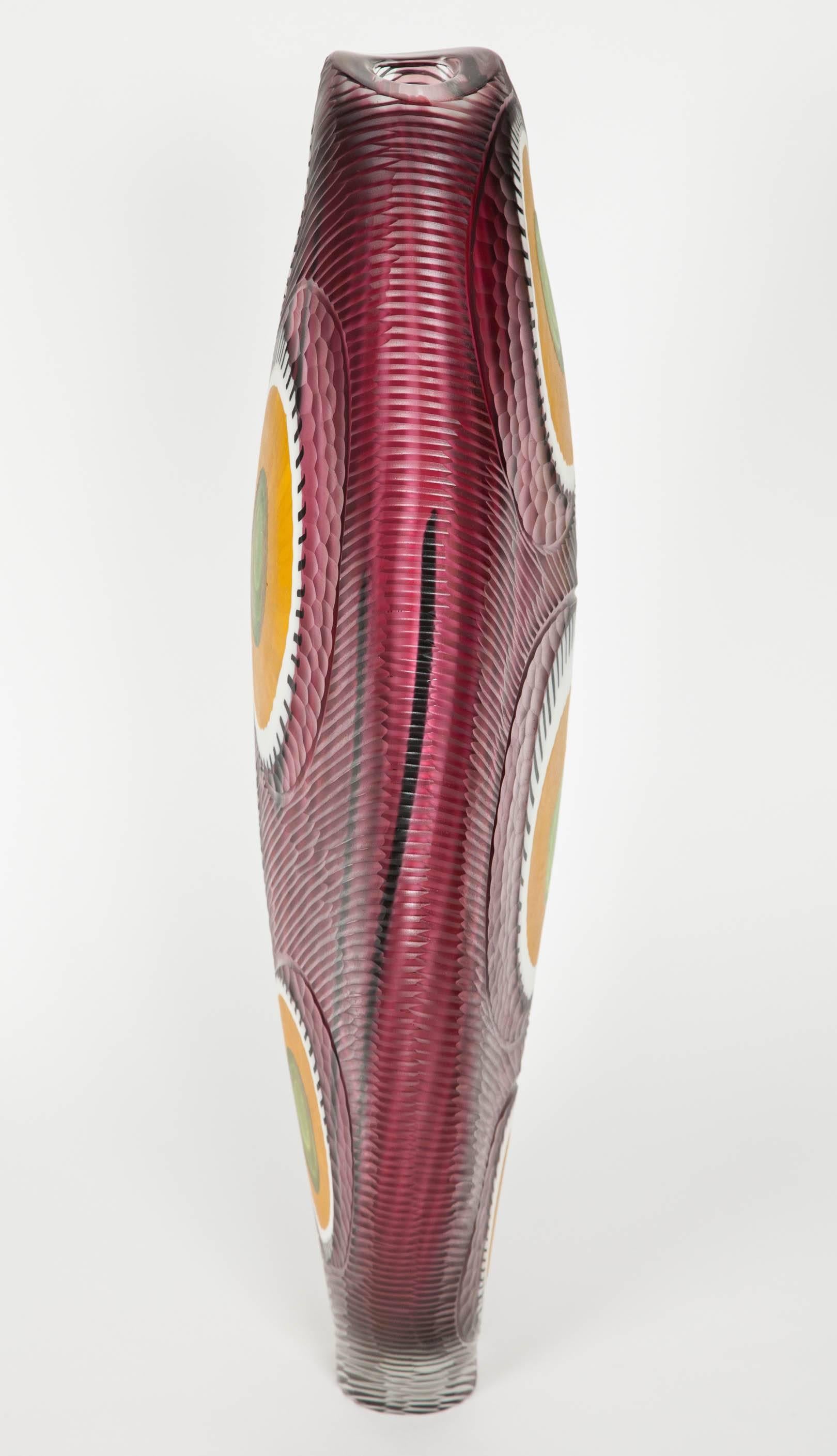 Italian Evviva II, a mixed coloured sculptural glass vase by Marco & Mattia Salvadore For Sale