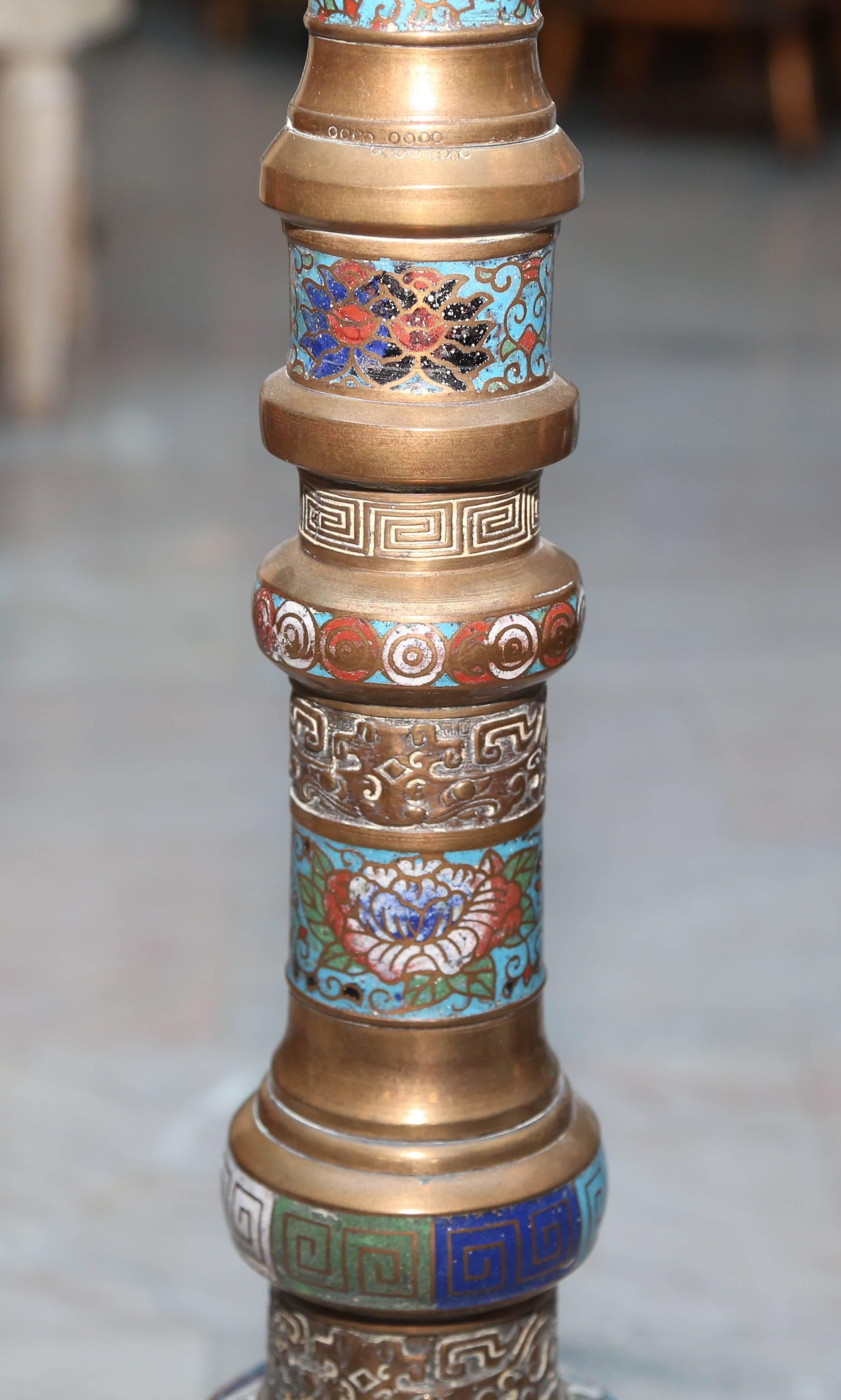 Chinese Outstanding Cloisonne' Floor Lamp