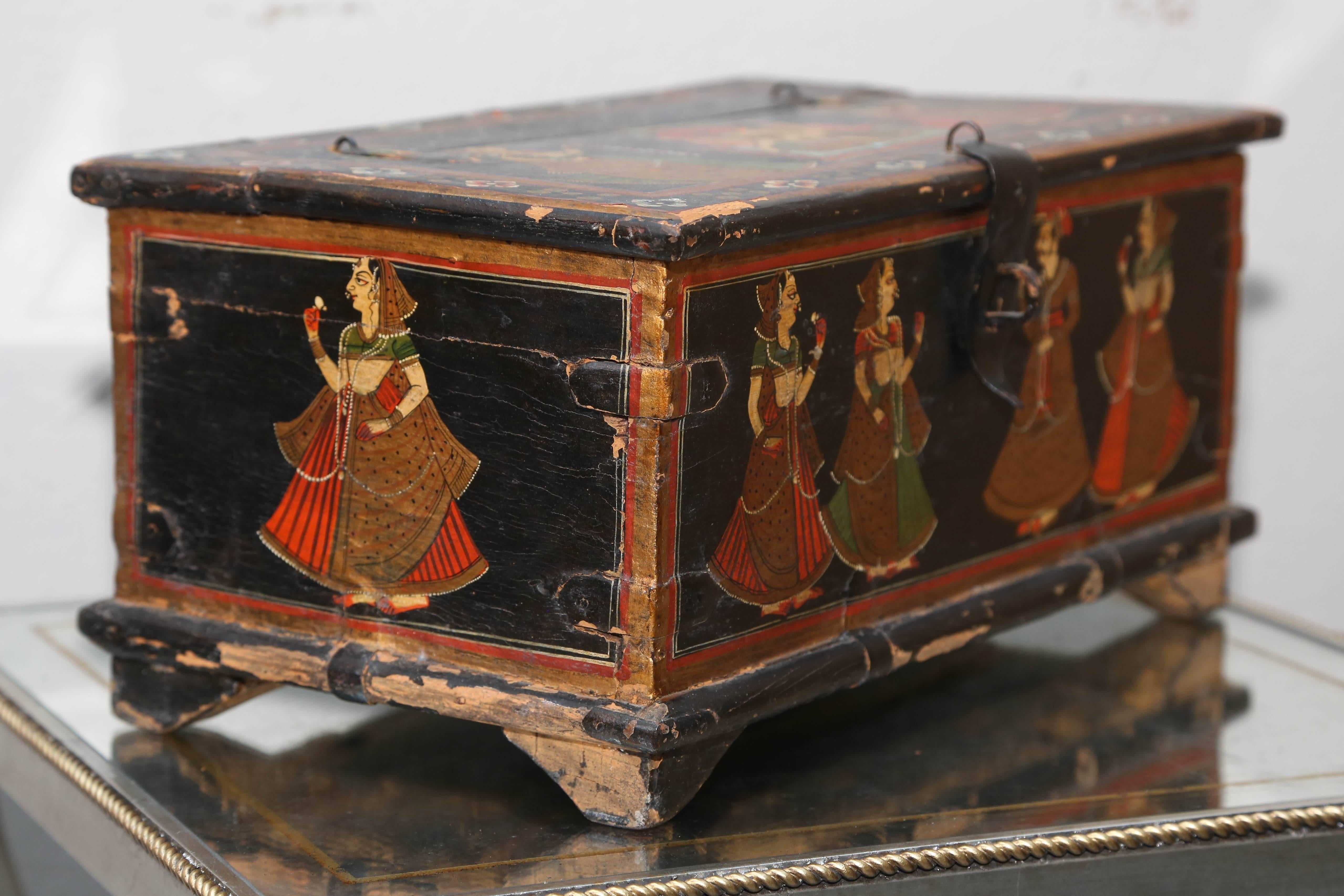 Wood Early 19th Century Indian Document Box