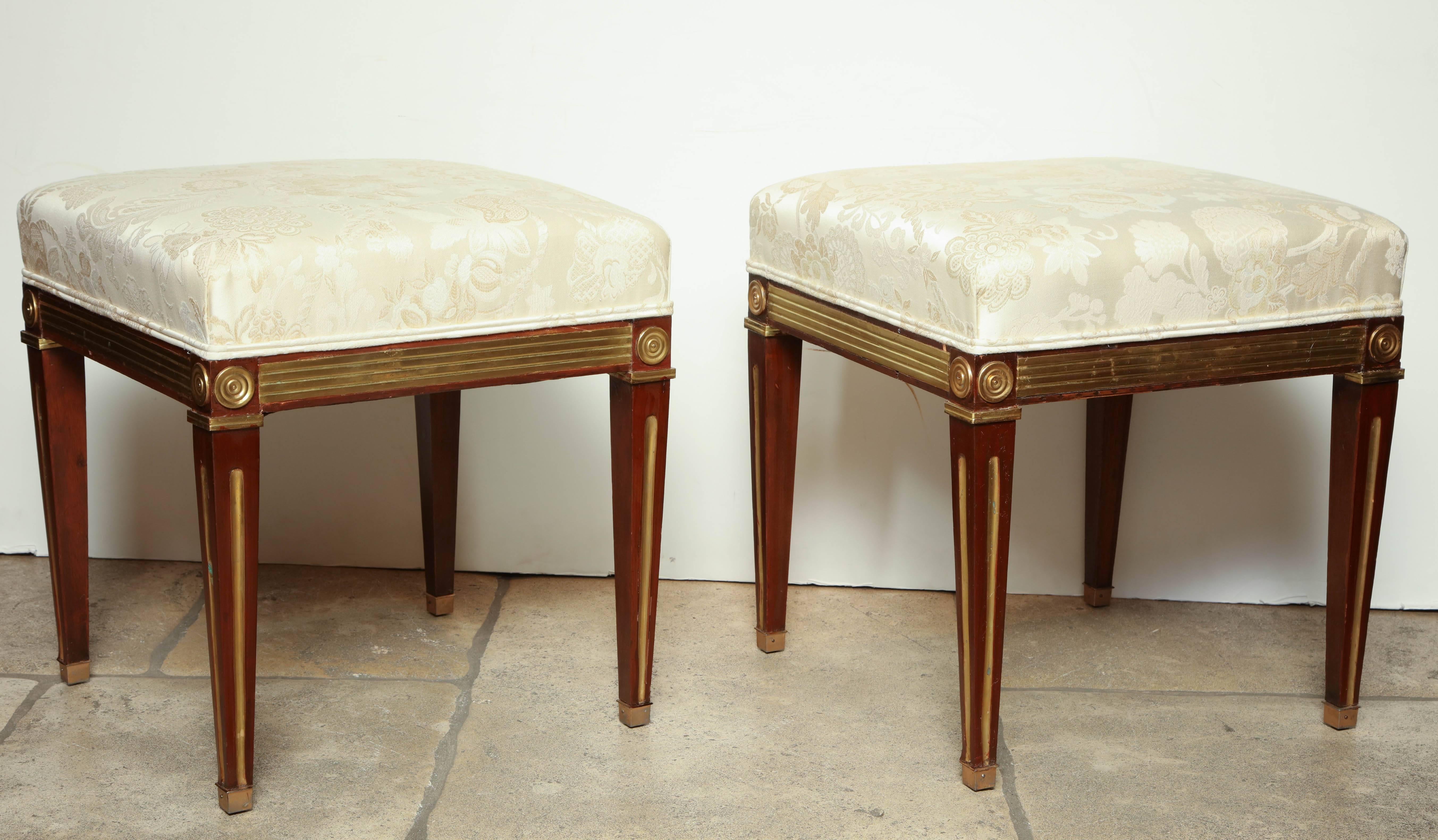 Neoclassical Pair of Russian Neoclassic Stools