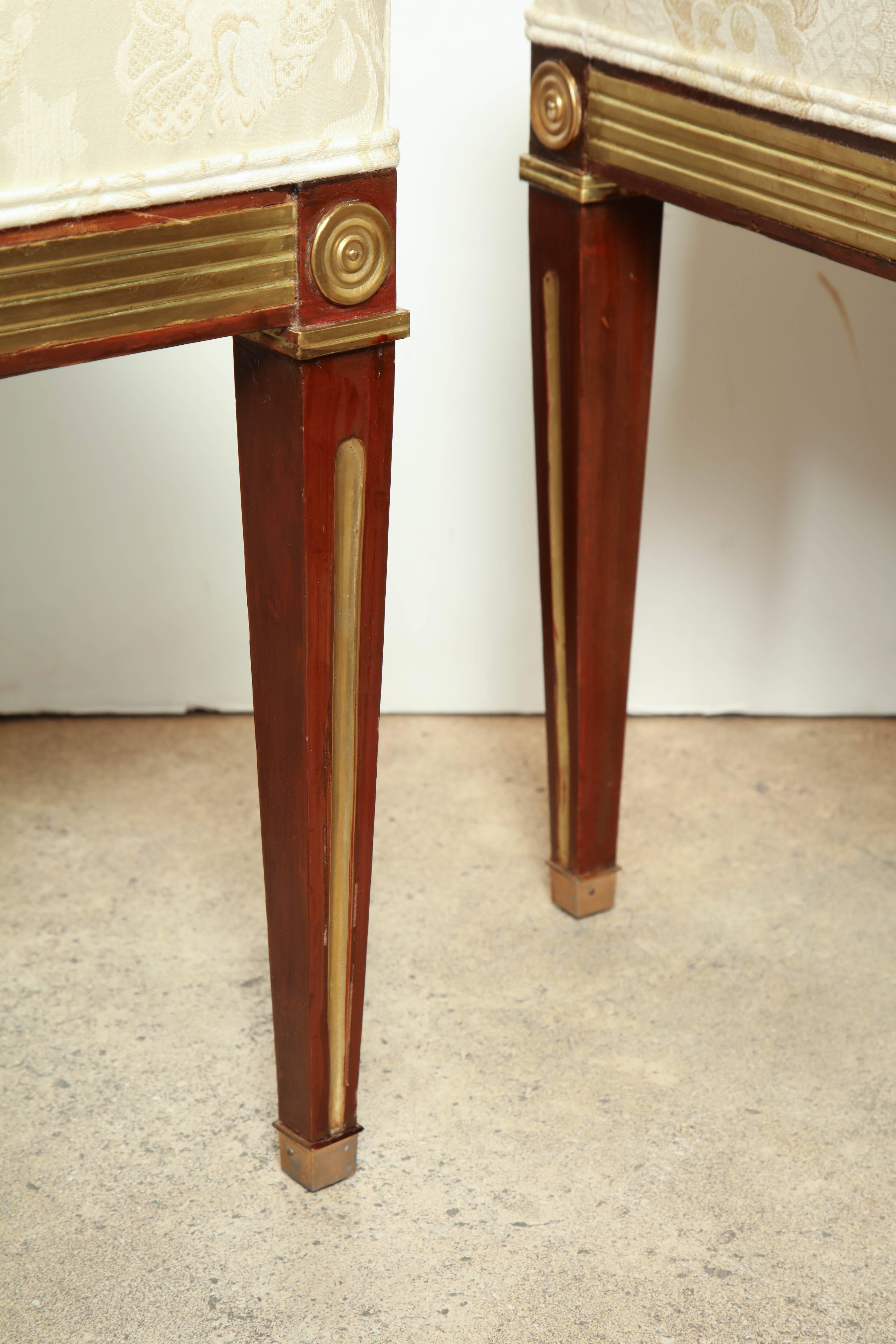 European Pair of Russian Neoclassic Stools