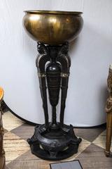 Egyptian Revival Pedestal and Planter