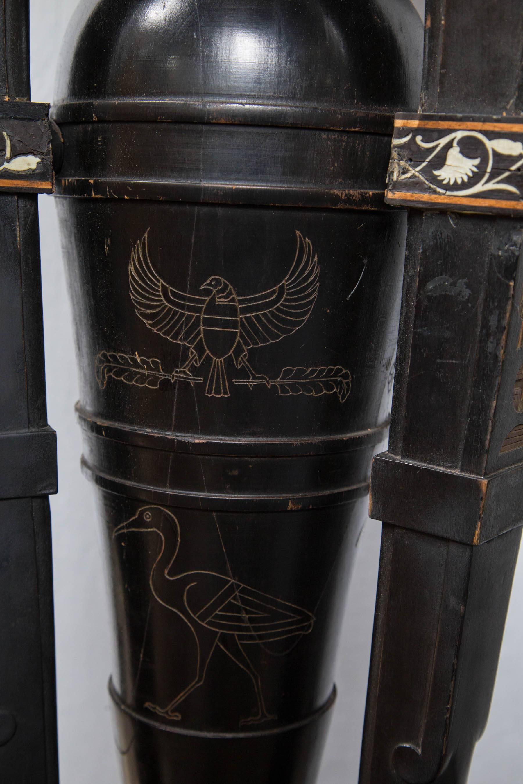 Egyptian Revival Pedestal and Planter For Sale 1