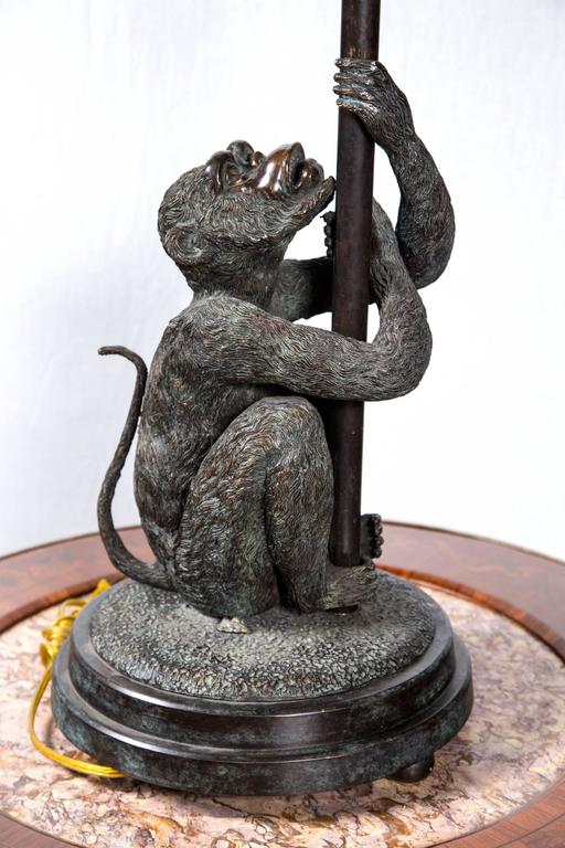 Pair of Bronze Monkey Lamps at 1stDibs