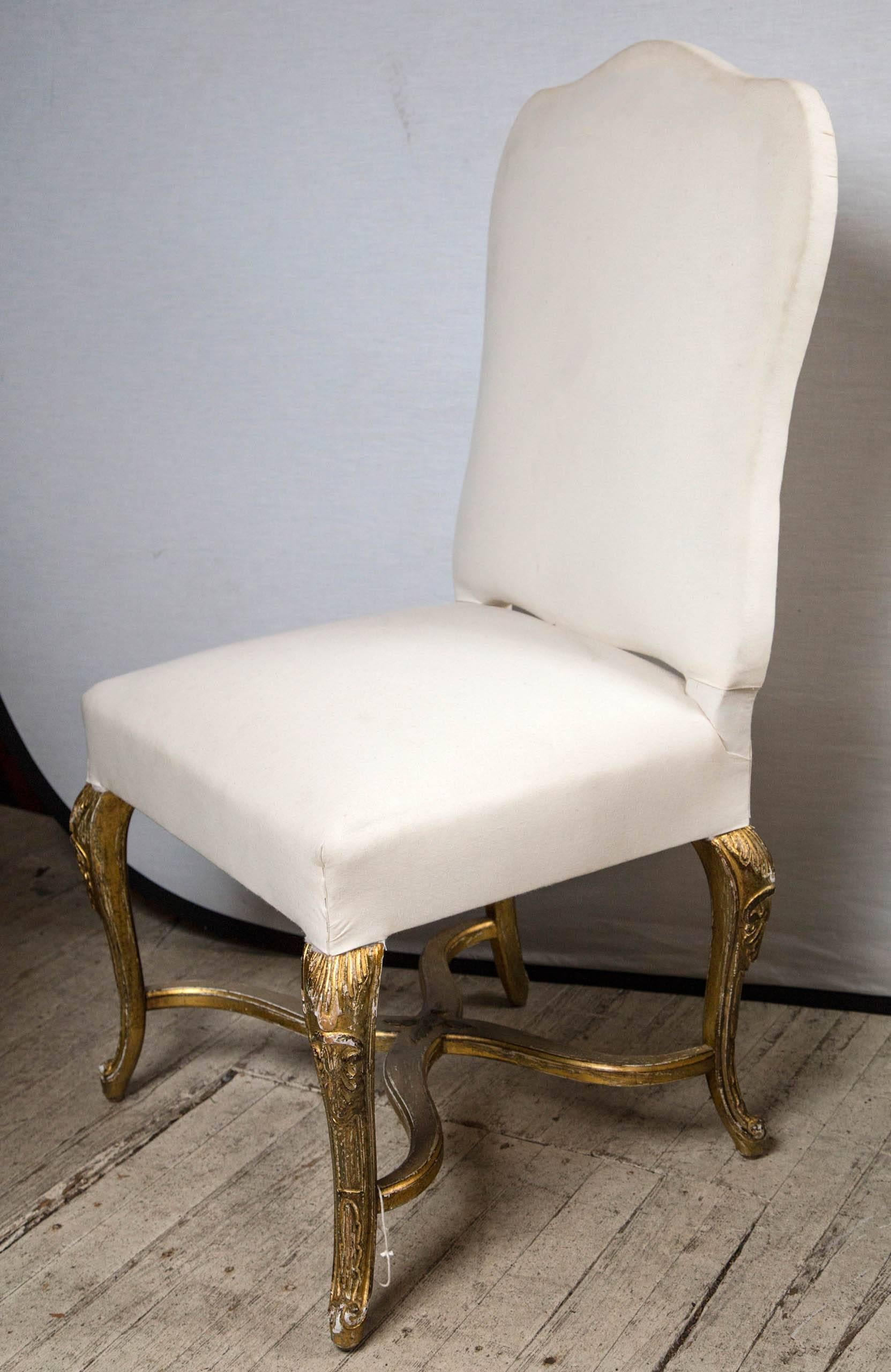 French Set of Ten Giltwood Dining Chairs For Sale