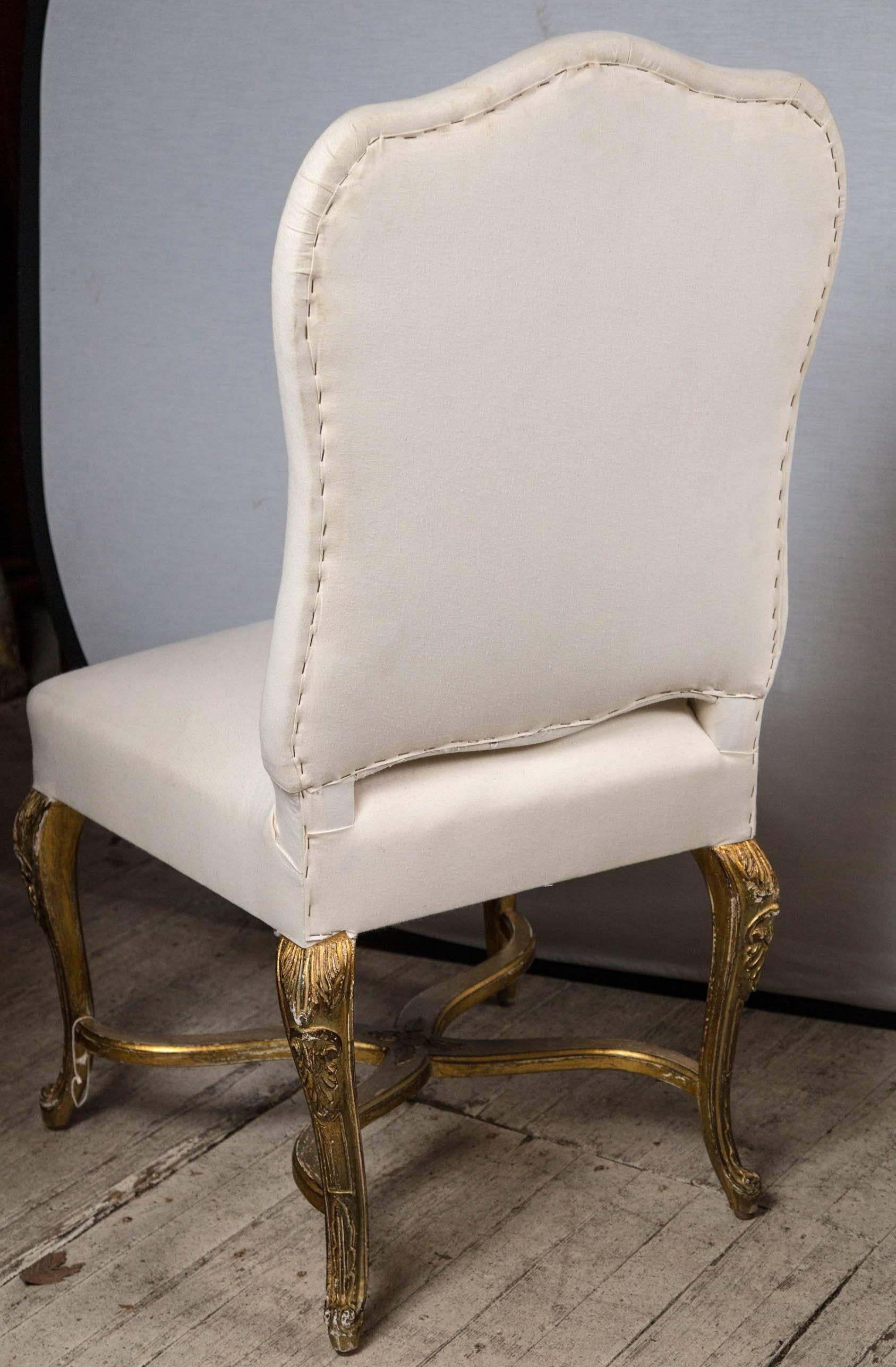 Set of Ten Giltwood Dining Chairs In Good Condition For Sale In Woodbury, CT