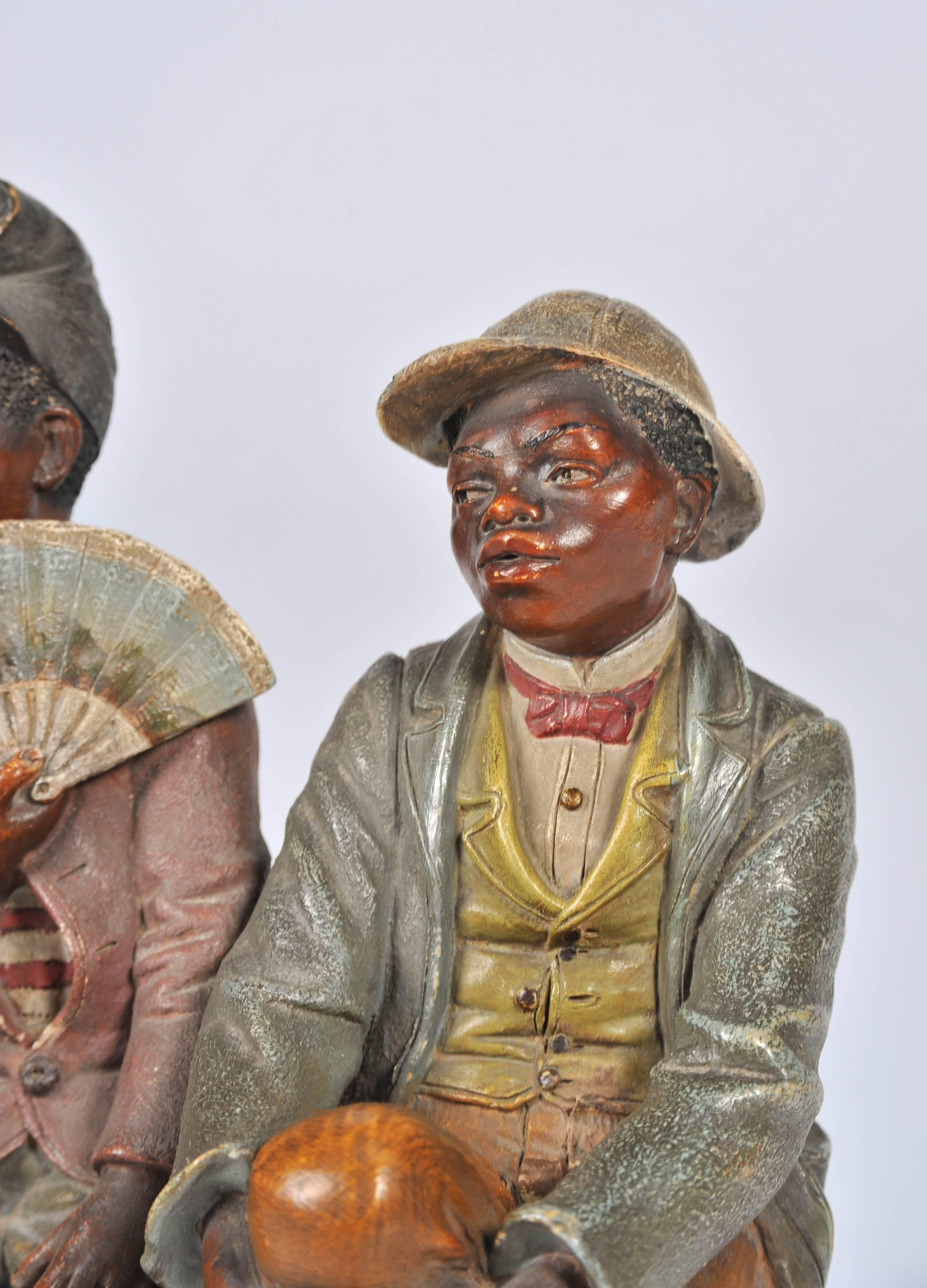 19th Century Goldscheider Style Terracotta Group For Sale