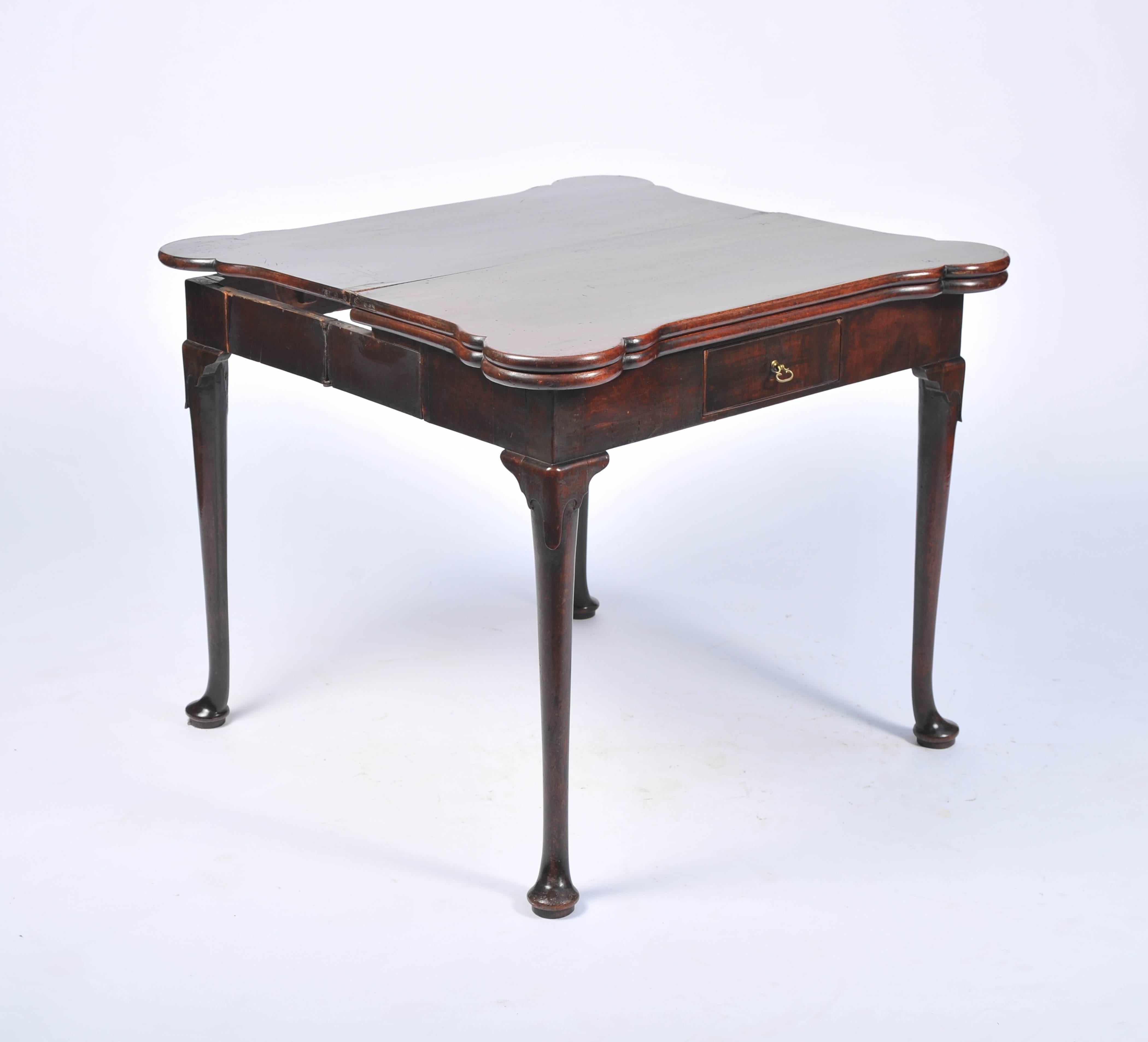 English Antique George II Period Card Table For Sale