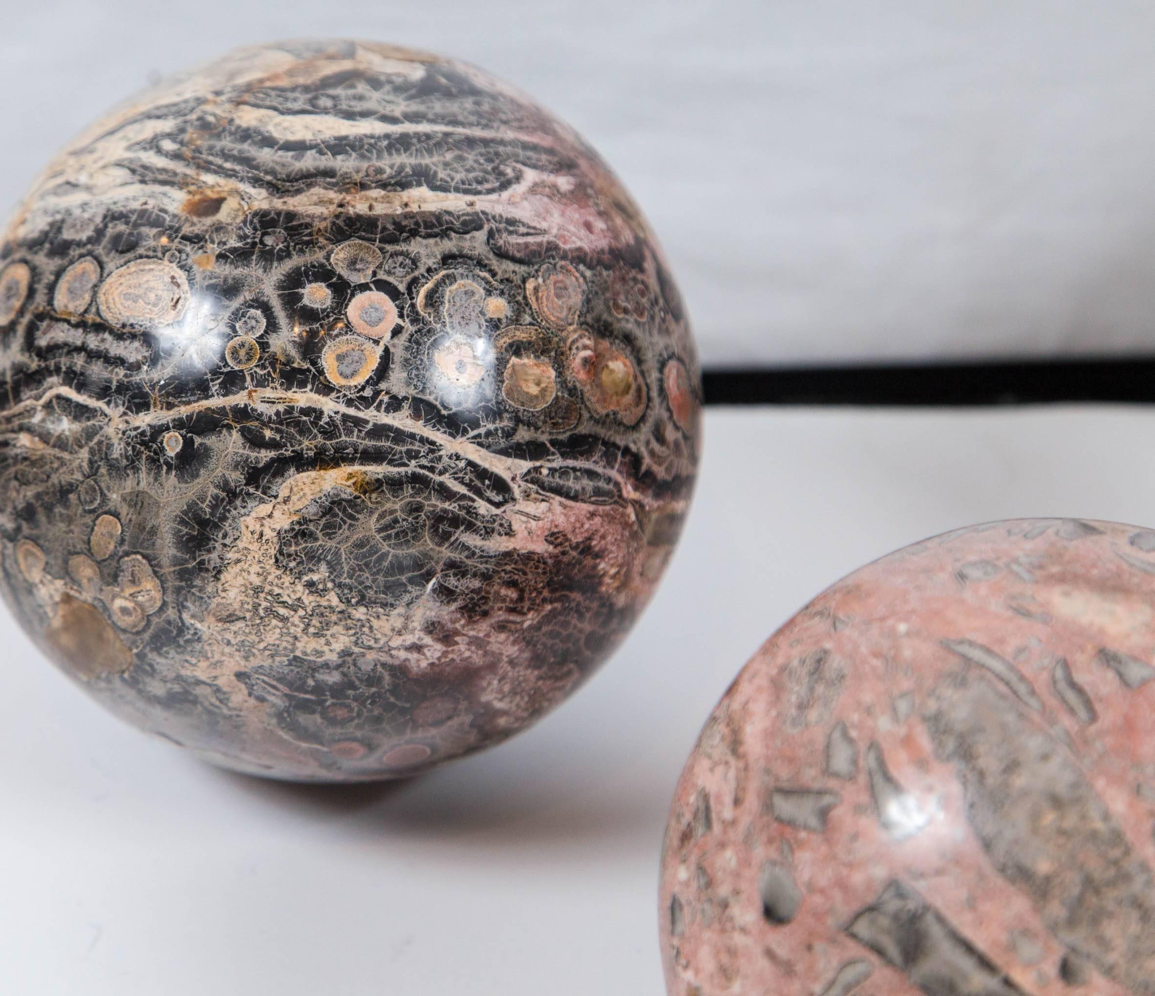 Set of Five Polished Marble Spheres, Italy, circa 1950s 2
