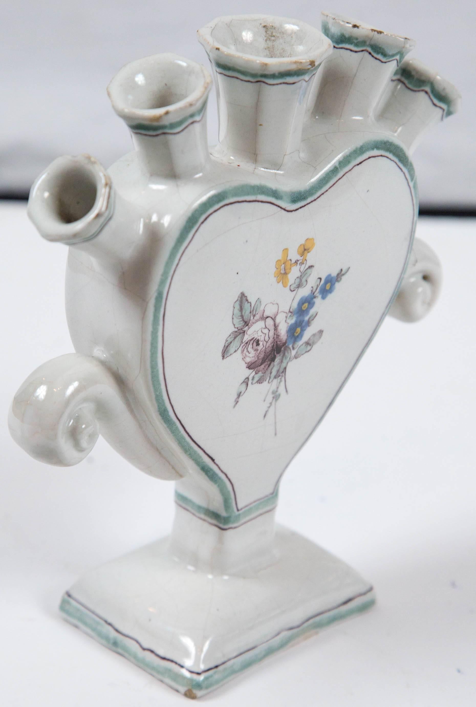 French Faience Tulipiere, Early 19th Century In Good Condition In Chappaqua, NY