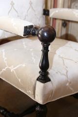 Set of Ten Antique French Dining Chairs with High Backs and New Upholstry