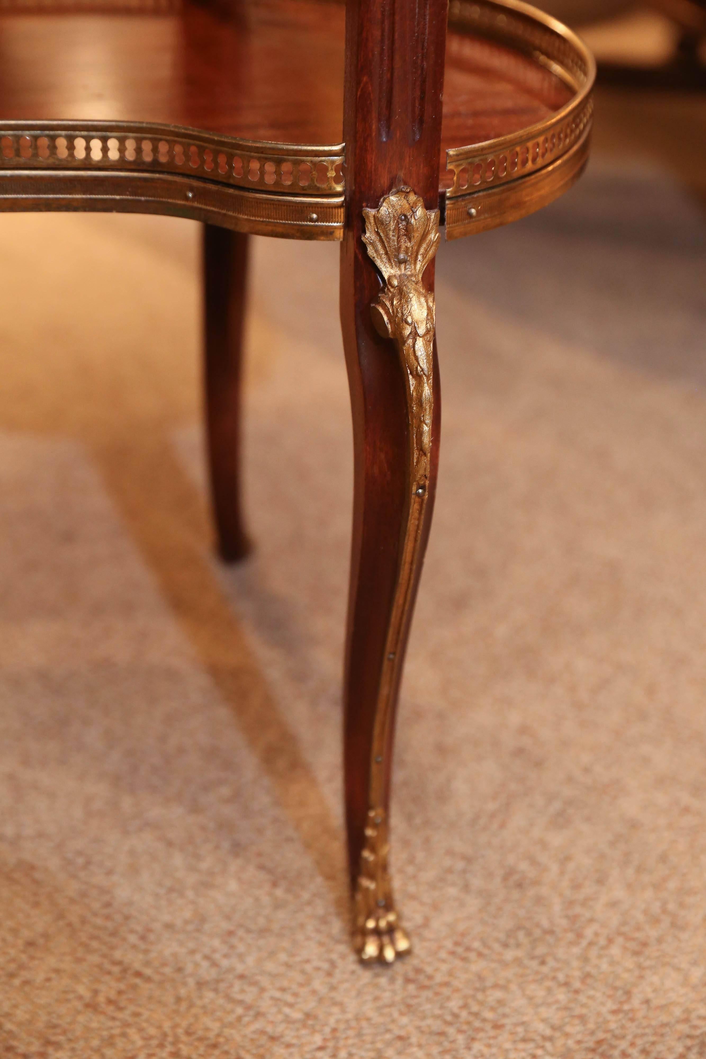 French Louis XV-Into Louis XVI-Style Mahogany and Marble-Top Occasional Table 1