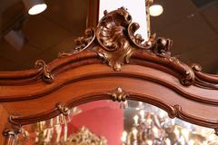 French Louis XV Tri-Fold Dressing Mirror with Separate Mirror Top Vanity Table