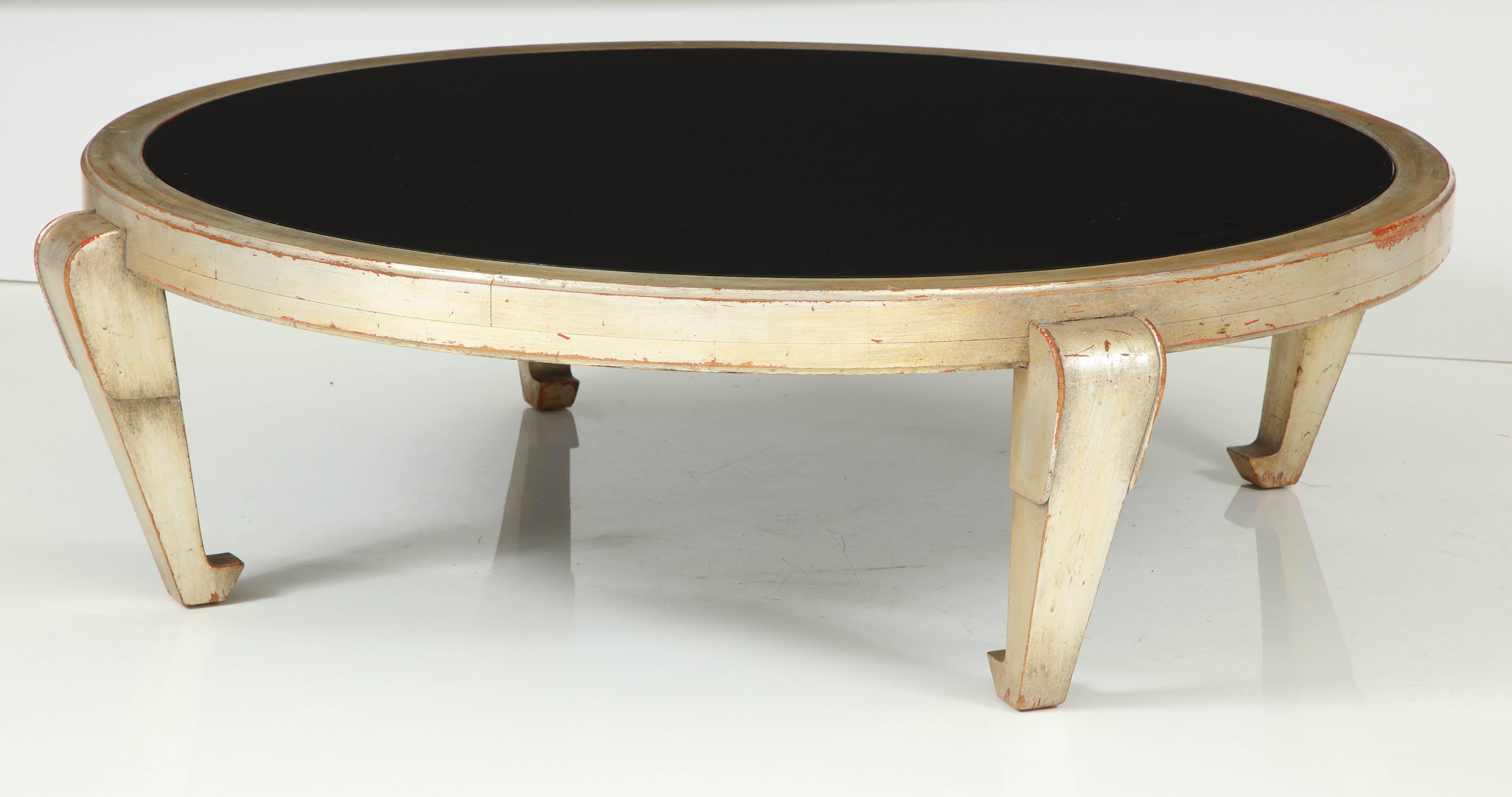 Mid-20th Century James Mont Silver Leafed Coffee Table