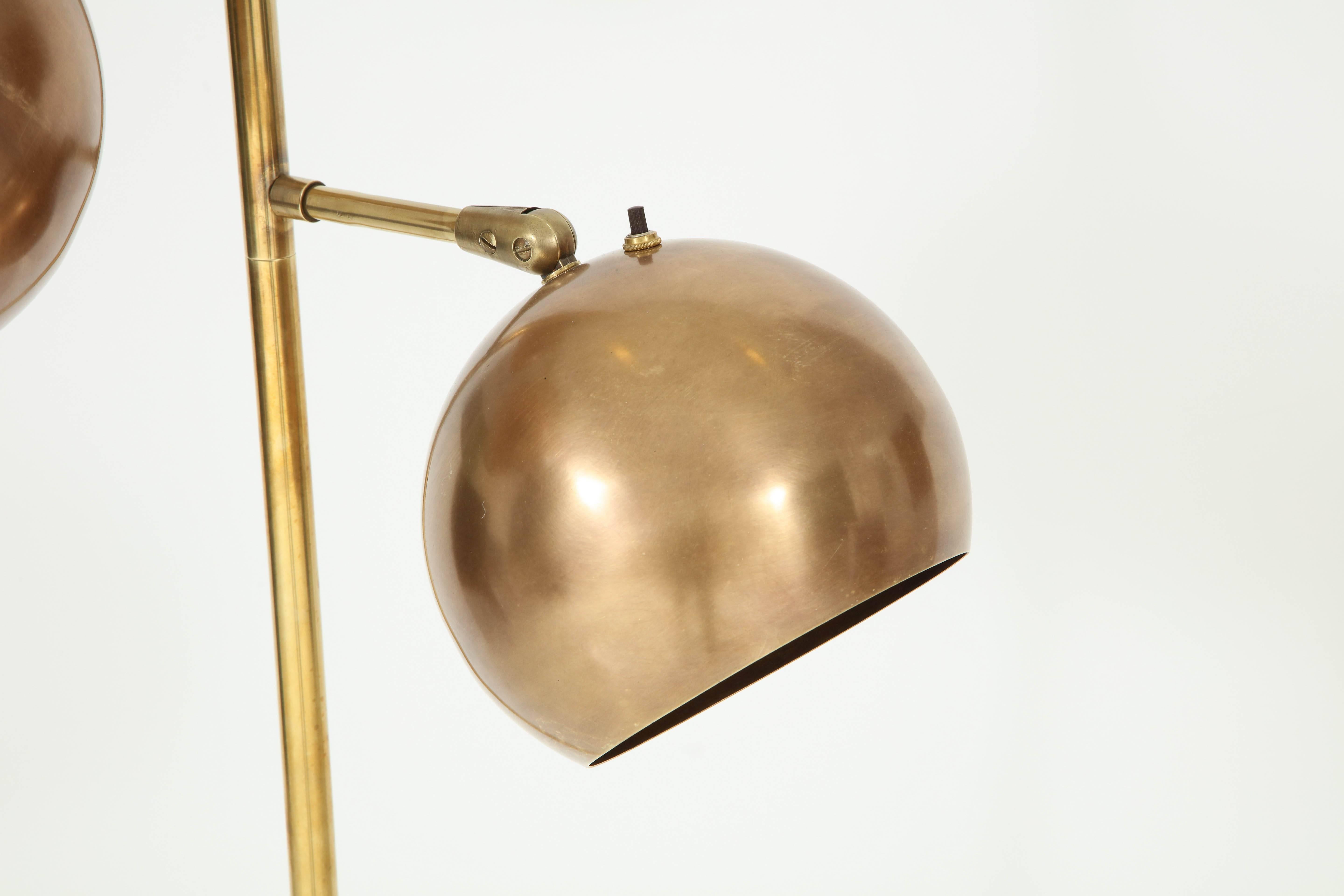 Mid-Century Modern Civics floor lamp in brass