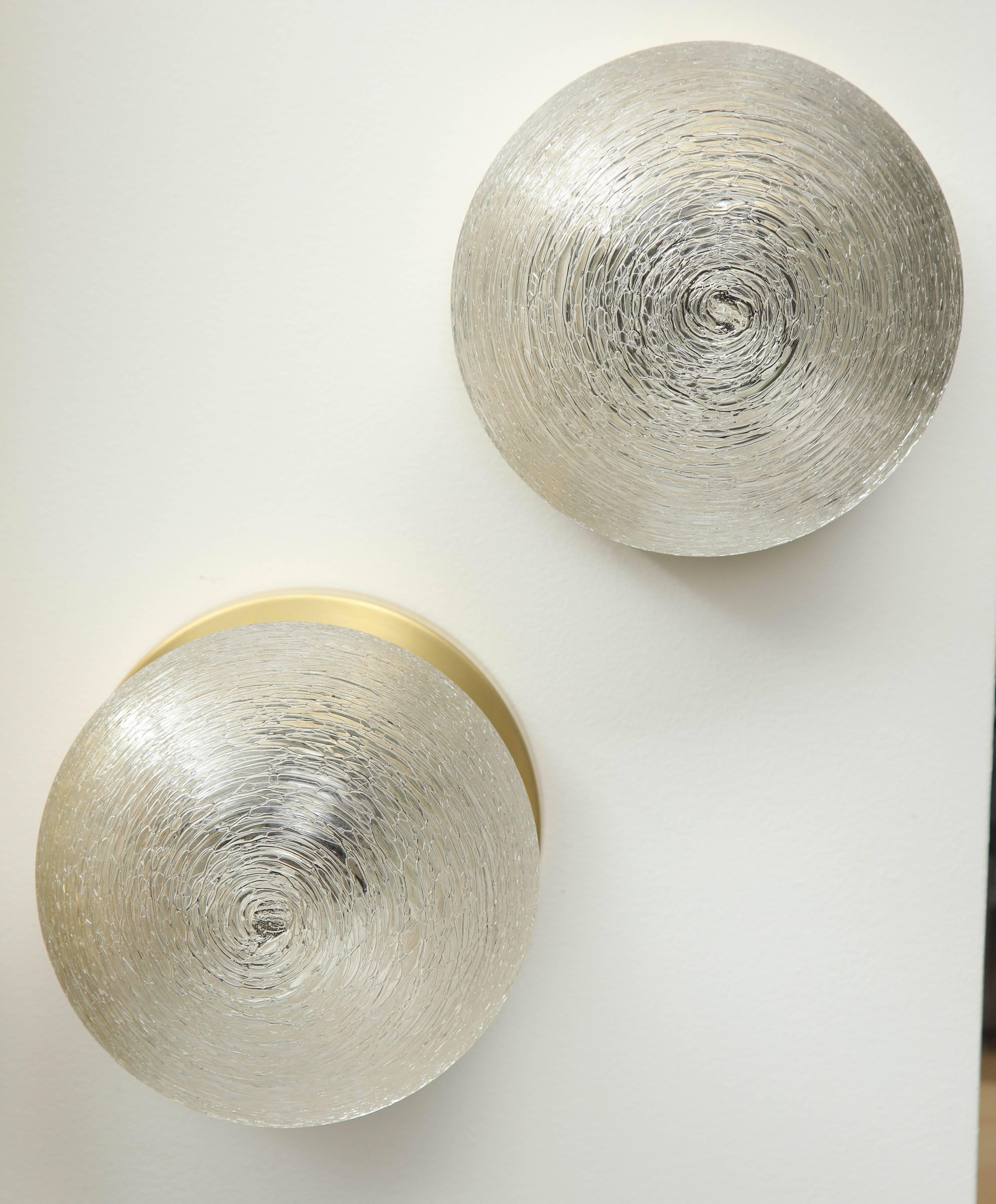 Pair of Spun Glass Sconces by Doria 2